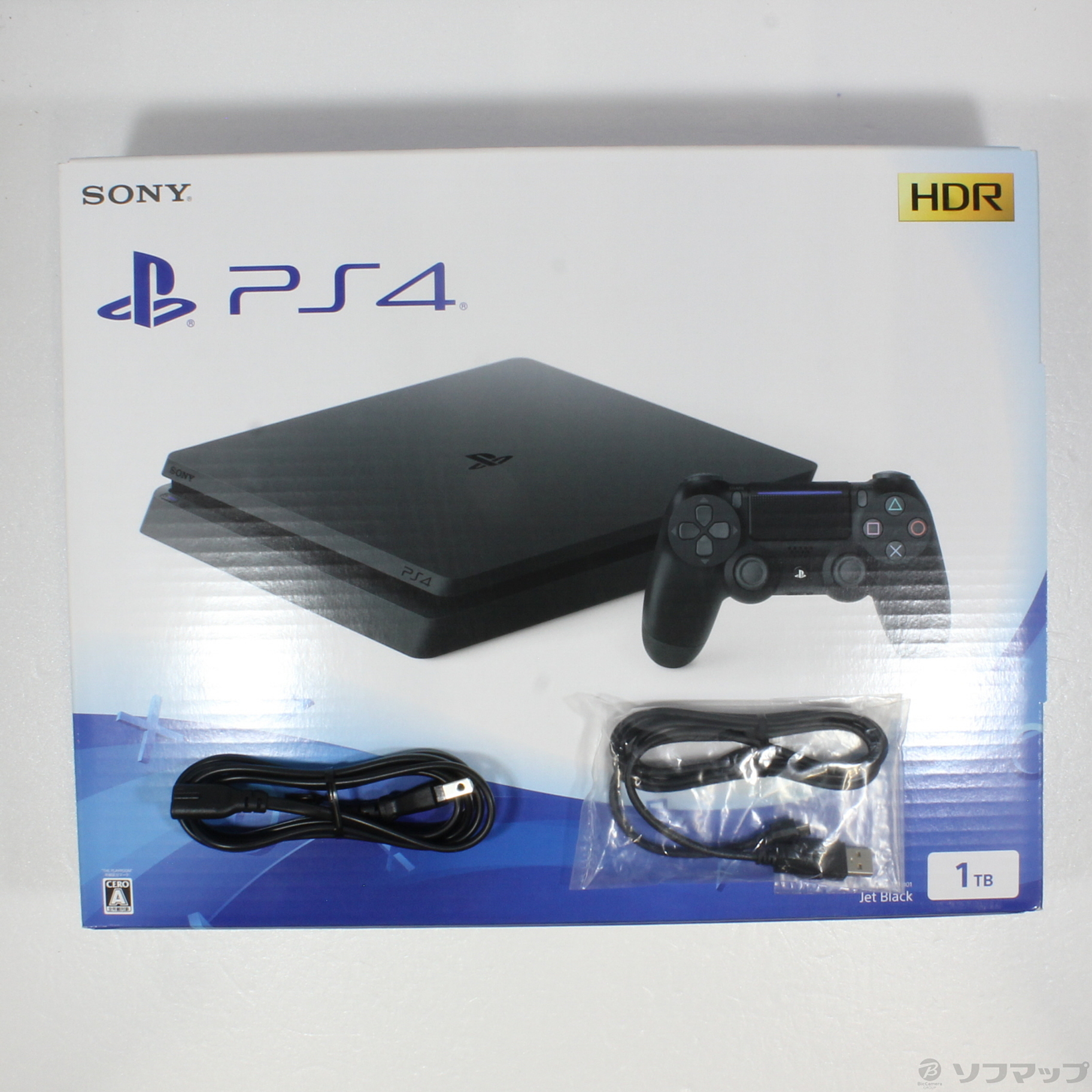 中古】PlayStation 4 ジェット・ブラック 1TB CUH-2200BB01