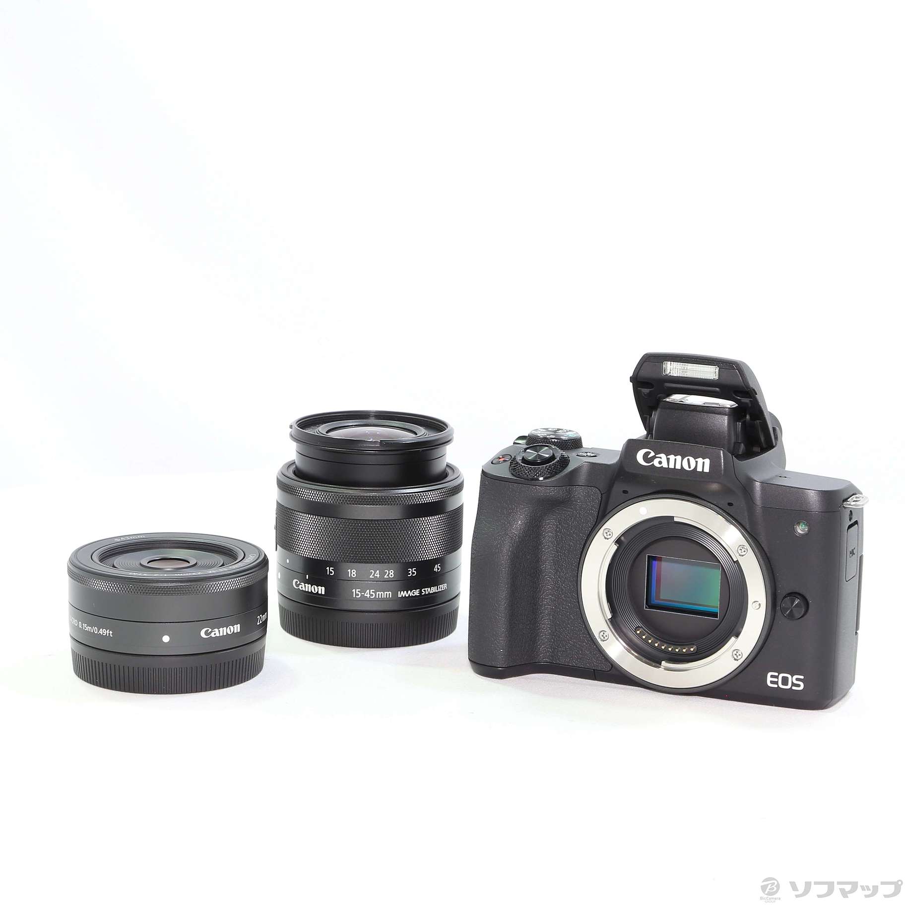 中古】EOS Kiss M2 ダブルレンズキット ブラック [2133039600663