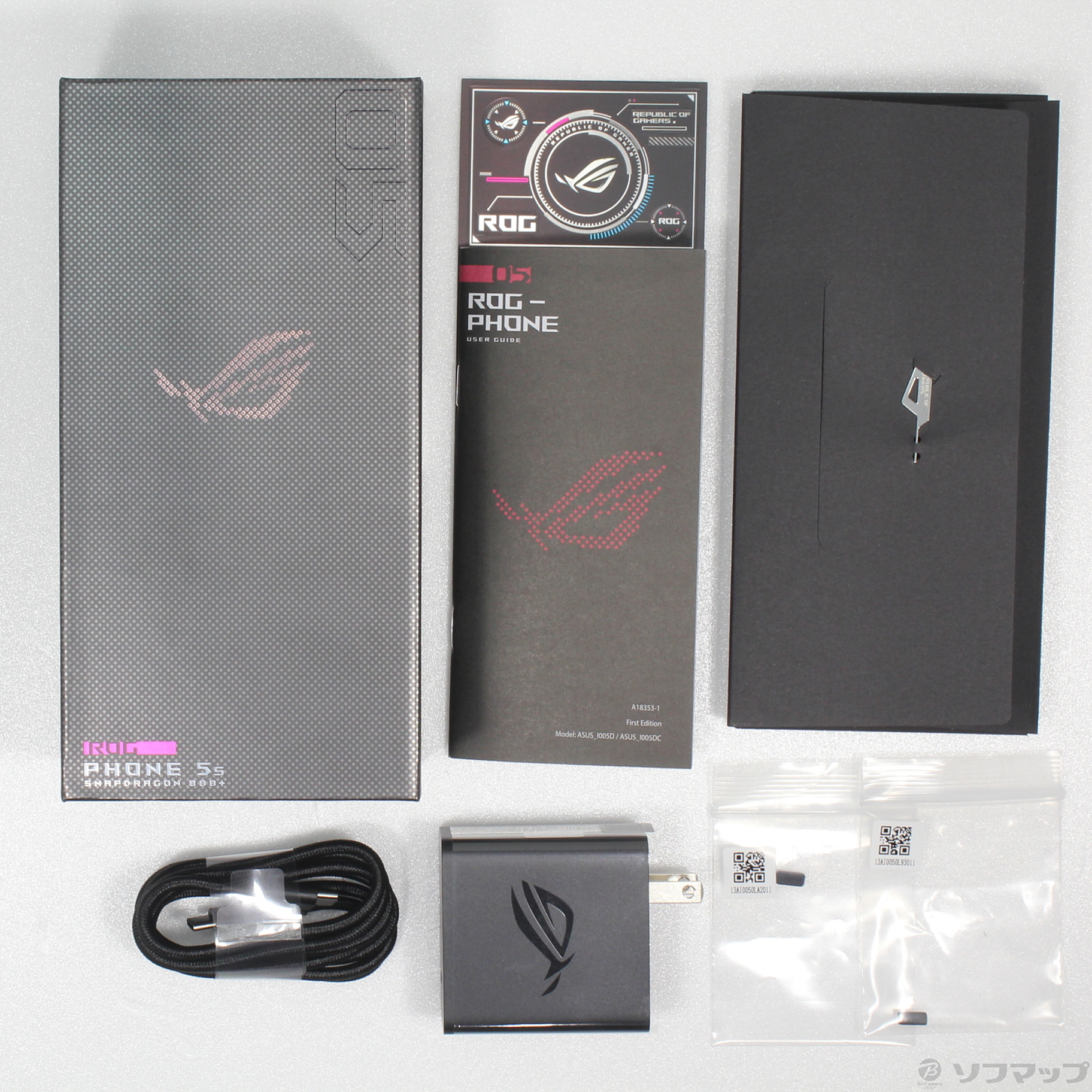ASUS ROG PHONE 5S 256GB 箱・付属品付き 中古】ROG Phone 5s 256GB ファントムブラック ZS676KS-BK256R12 SIM