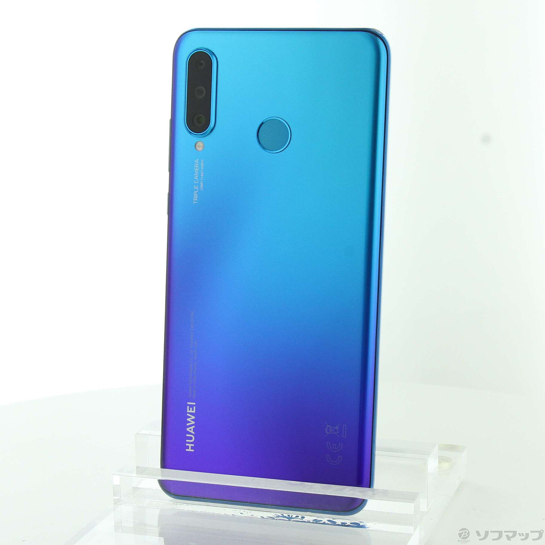 中古】HUAWEI P30 lite 64GB ピーコックブルー HWU36SLU UQ mobile