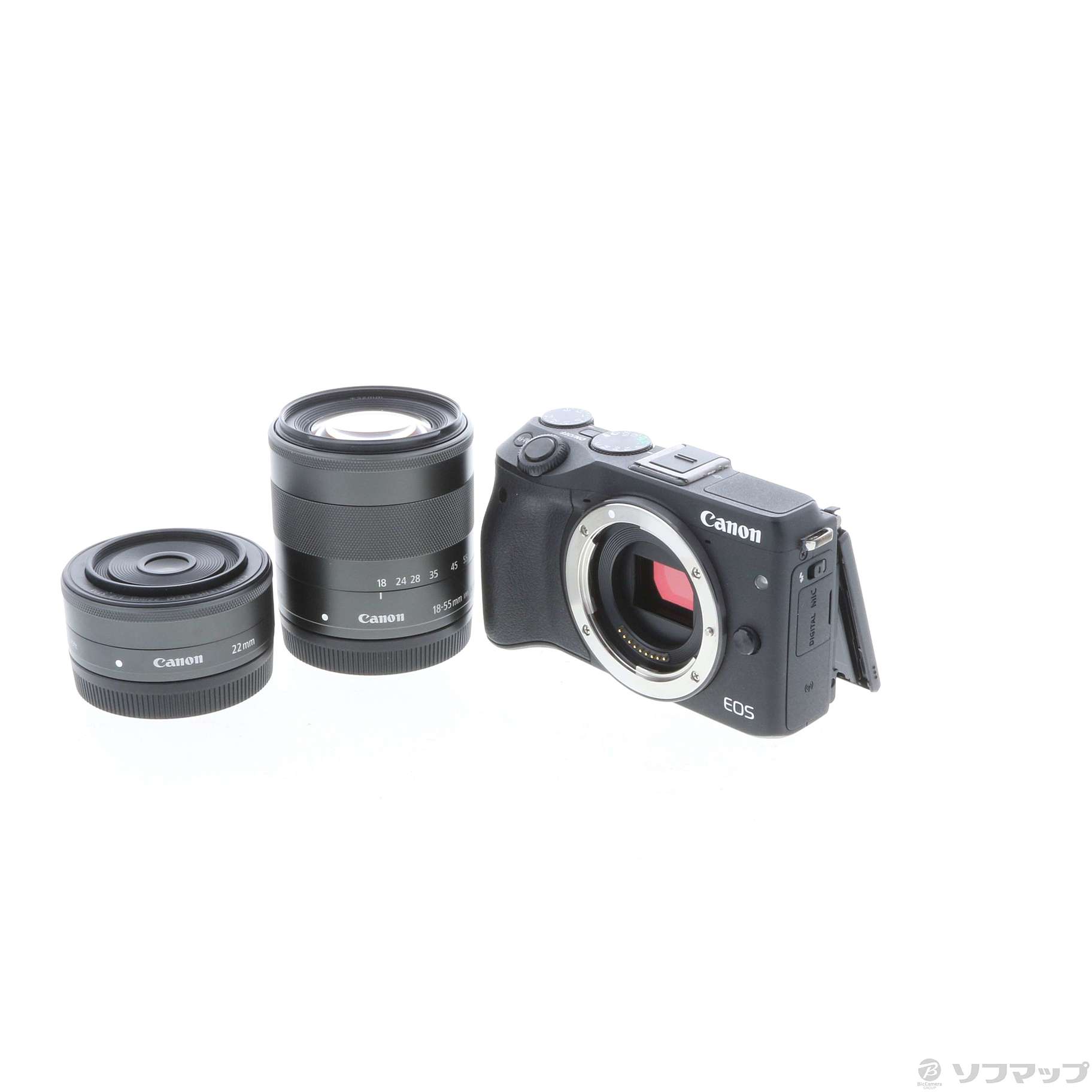 中古】EOS M3 ダブルレンズ EVFキット BK (2420万画素／SDXC／ブラック ...