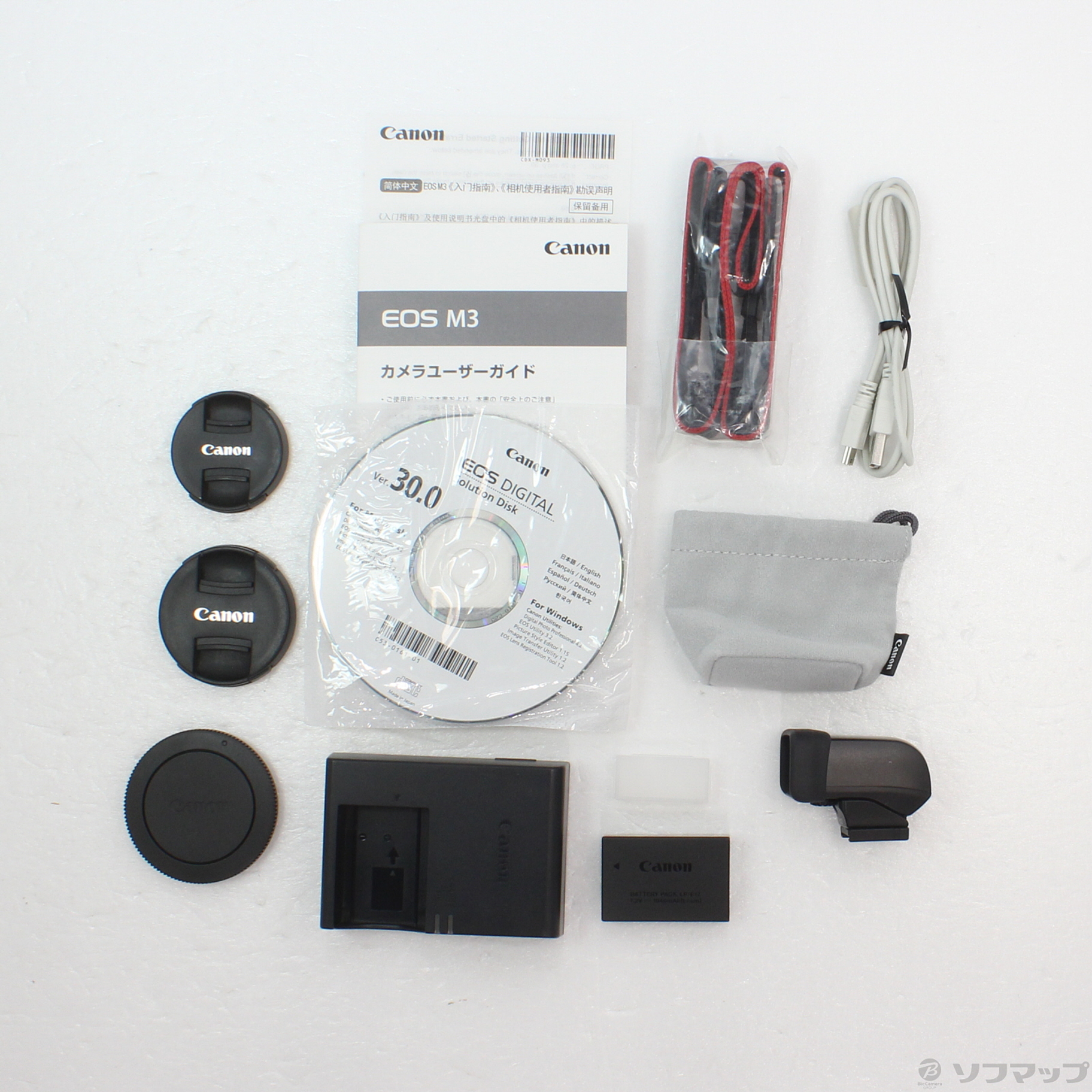 中古】EOS M3 ダブルレンズ EVFキット BK (2420万画素／SDXC／ブラック