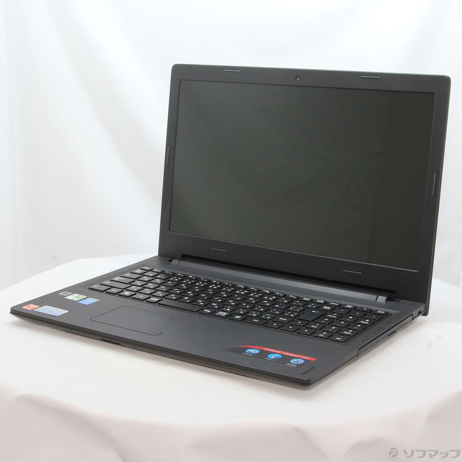 中古】格安安心パソコン ideapad 100 80QQ00BAJP エボニーブラック 