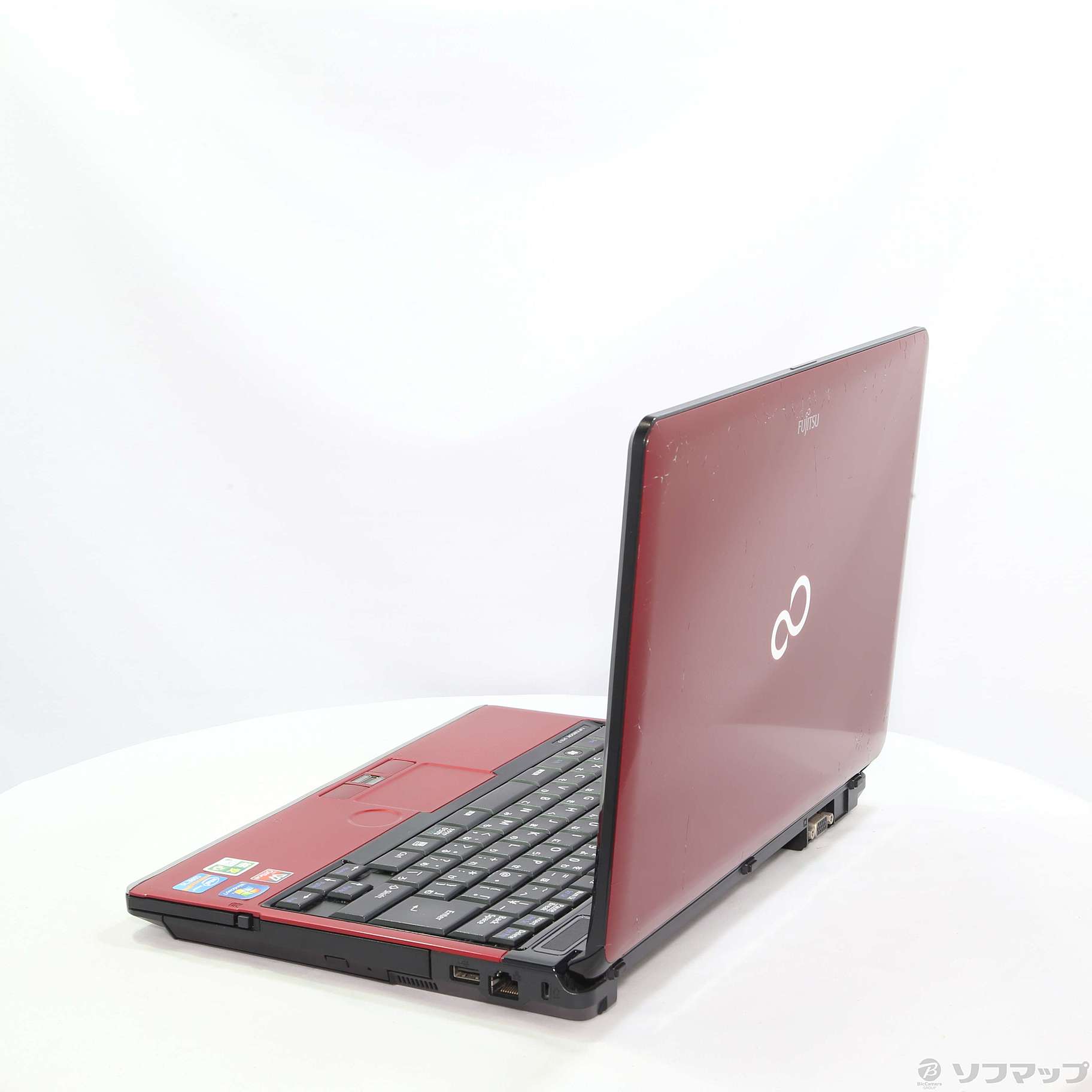 日本製 レッド 赤 ノートパソコン 中古動作良品 13型 富士通 SH56/D 第