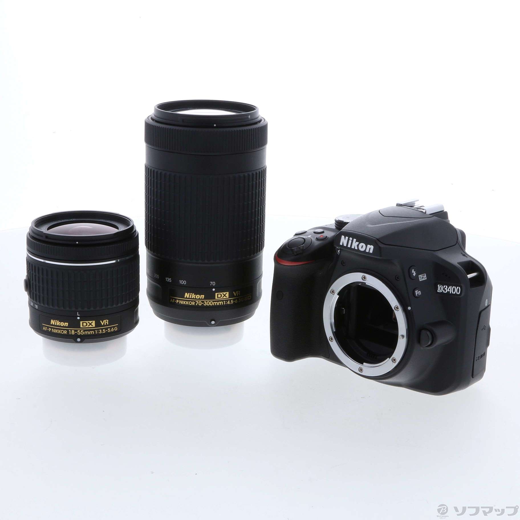 中古】NIKON D3400 ダブルズームキット ブラック [2133040464810