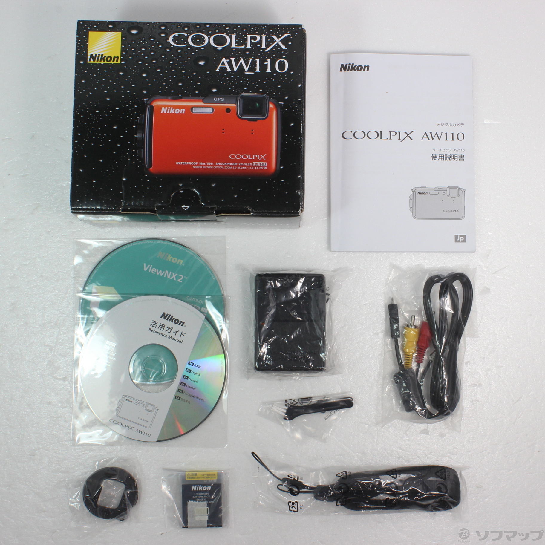 中古】COOLPIX AW110 (1605万画素／5倍／防水／サンシャインオレンジ ...