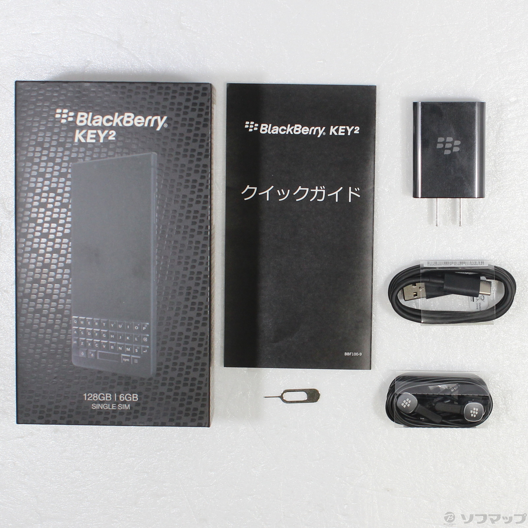 中古】BlackBerry KEY2 128GB ブラック BBF1009 SIMフリー