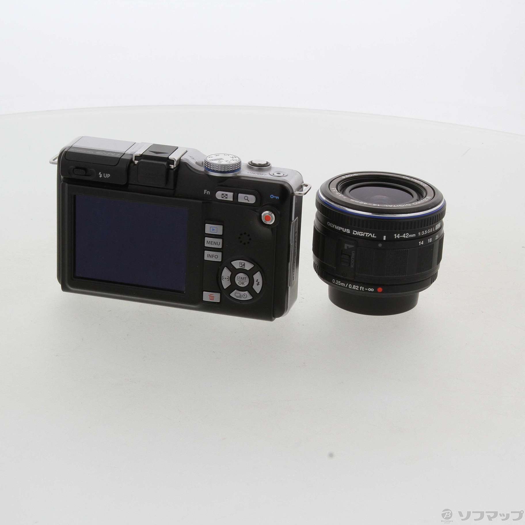 中古】PEN Lite E-PL1 レンズキット 14-42mmF3.5-5.6L (ブラック