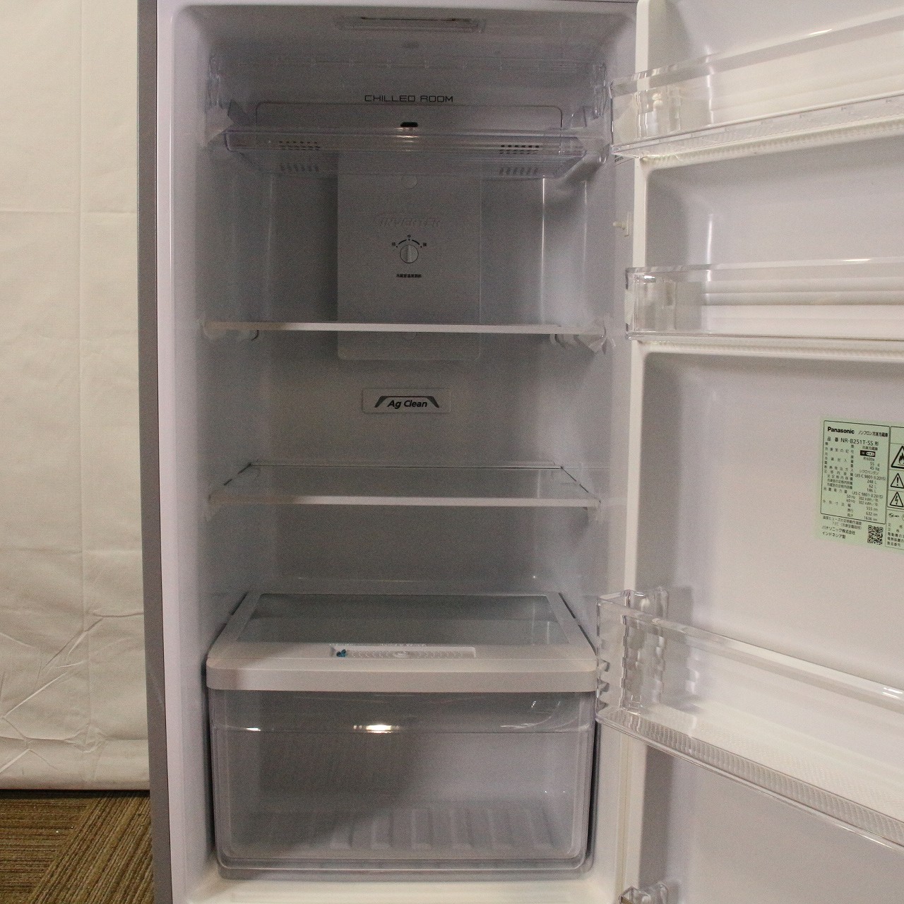 中古】〔展示品〕 冷蔵庫 シンプル2ドアタイプ シャイニーシルバー NR