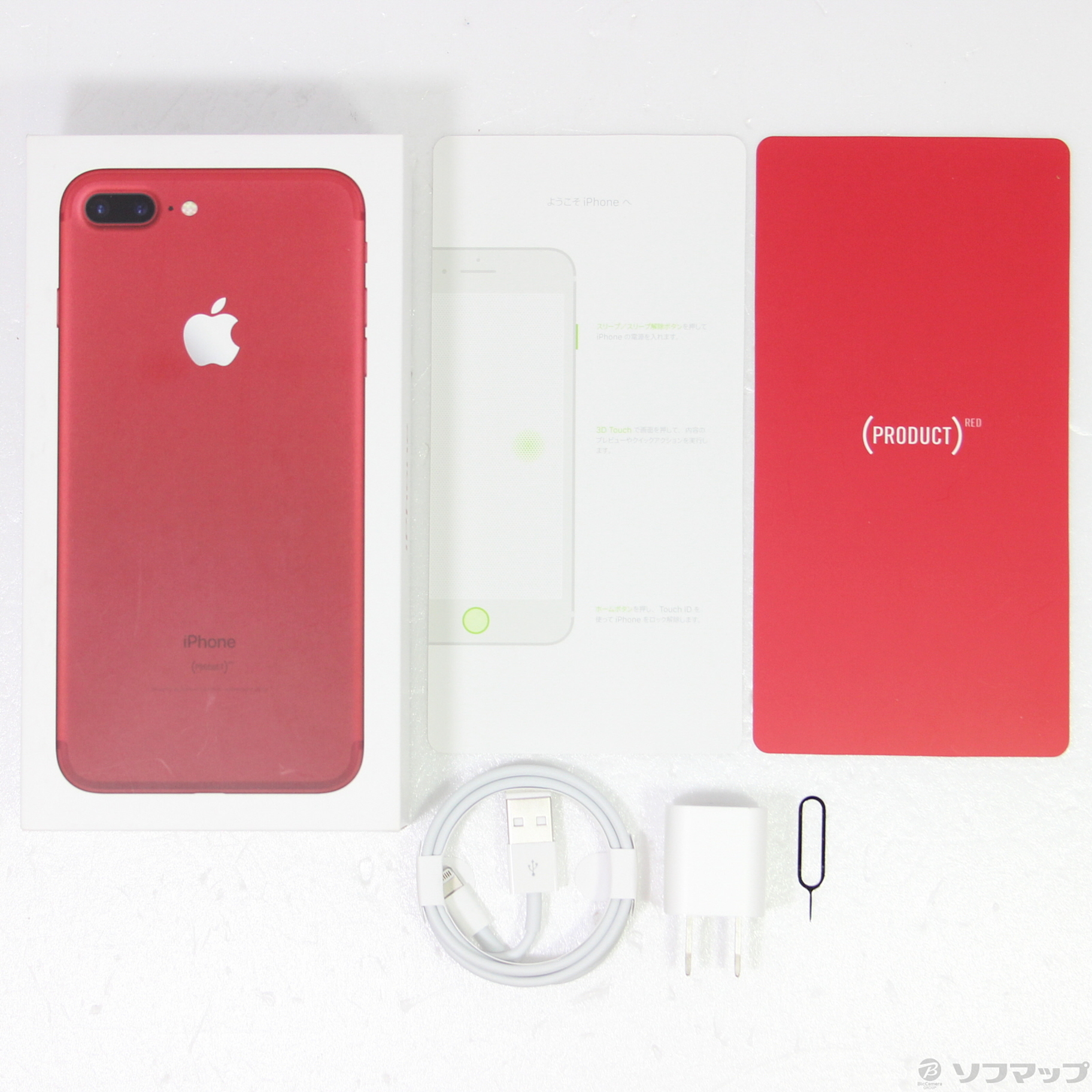 iPhone7 plus 128GB RED SoftBank 人気ブレゼント!