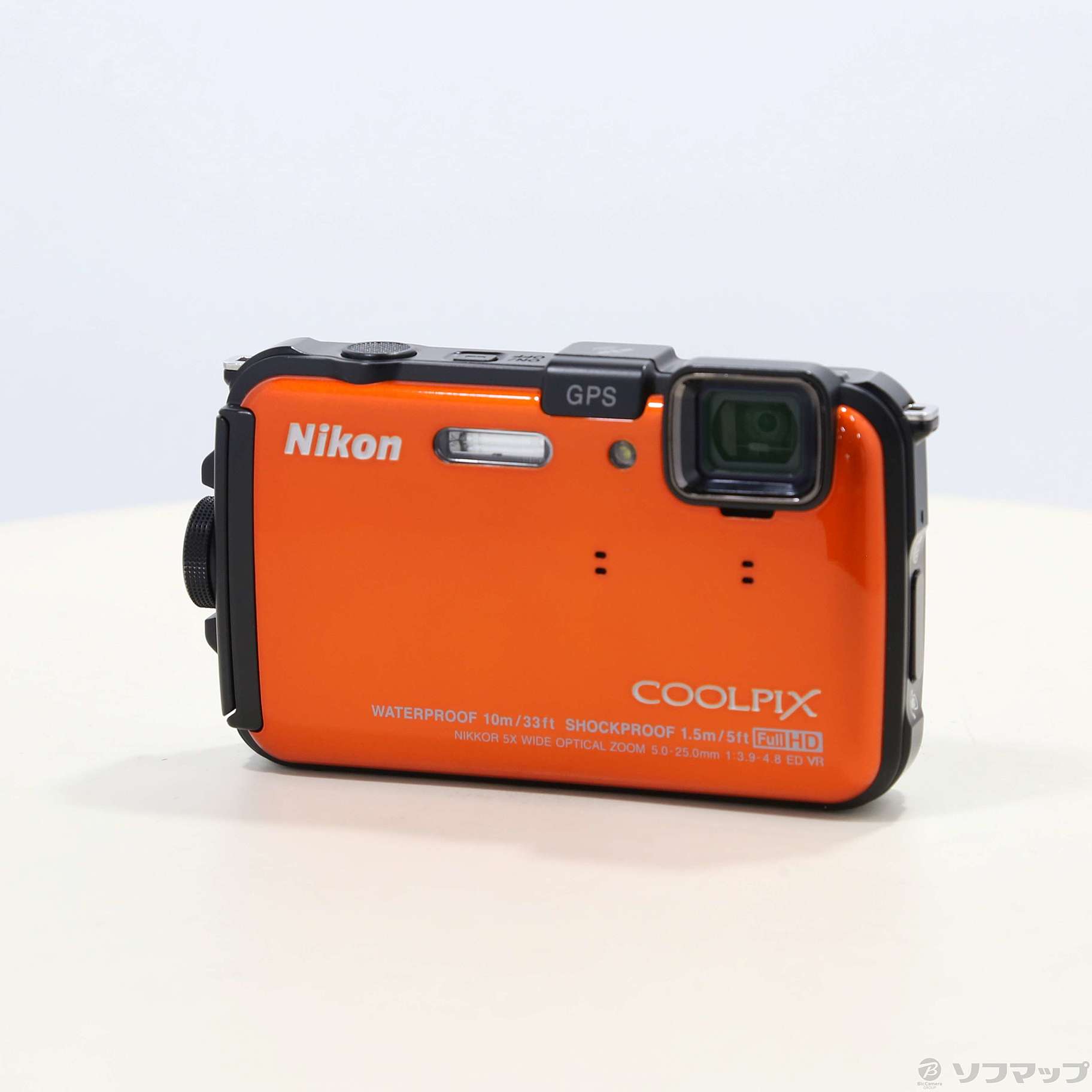 中古】COOLPIX AW100 (1600万画素／5倍／防水／サンシャインオレンジ 