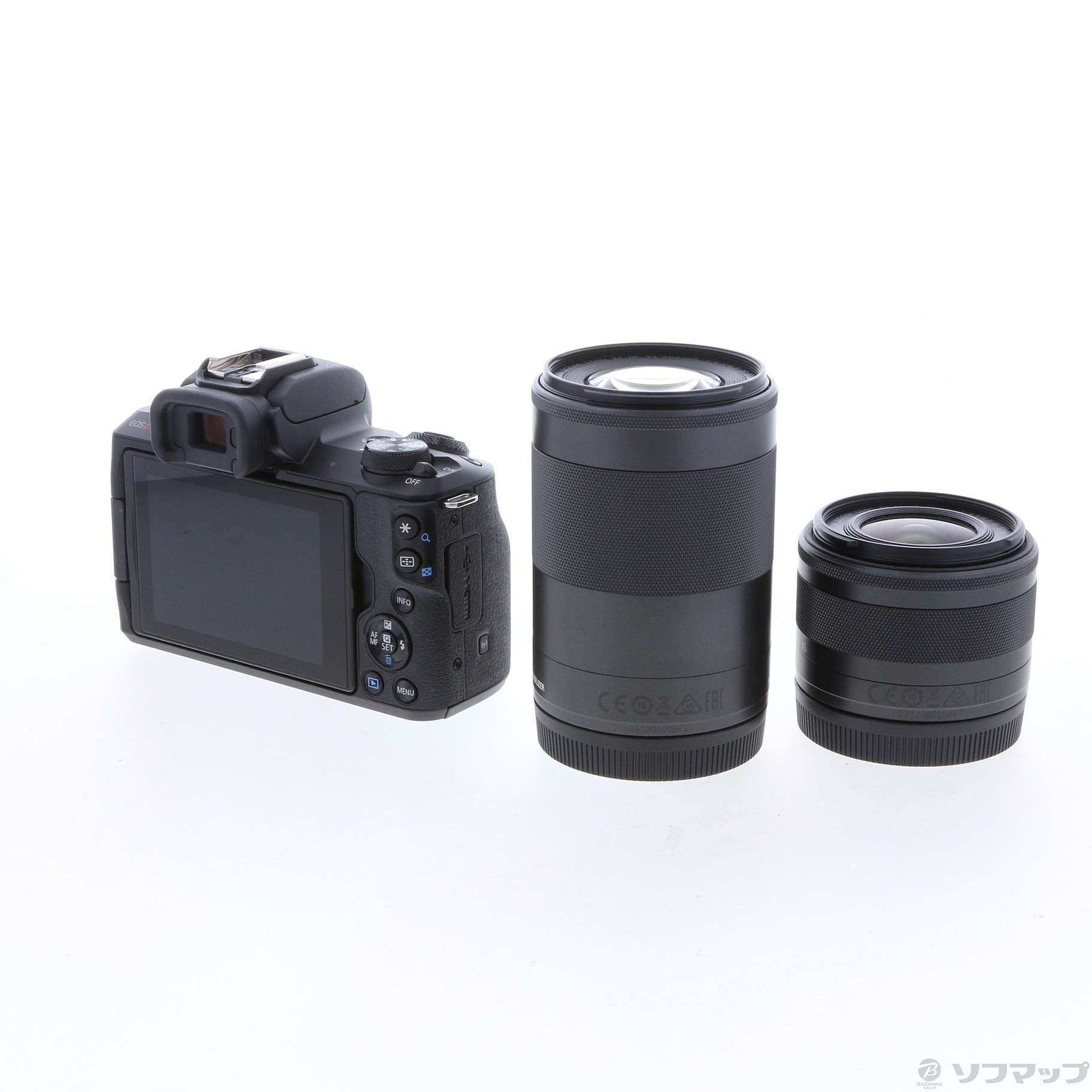 中古】〔展示品〕 EOS Kiss M2 ダブルズームキット ブラック ◇09/03 