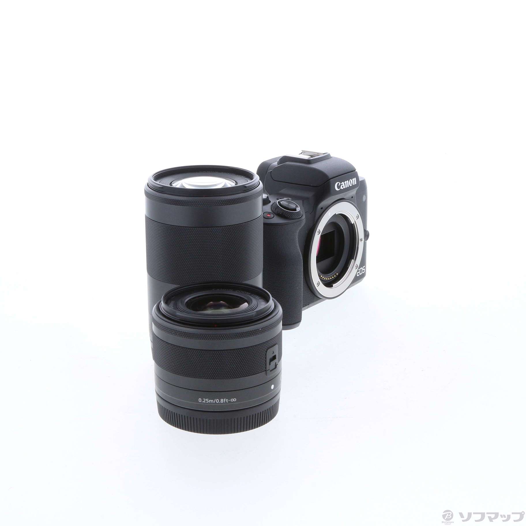 中古】〔展示品〕 EOS Kiss M2 ダブルズームキット ブラック ◇09/03 