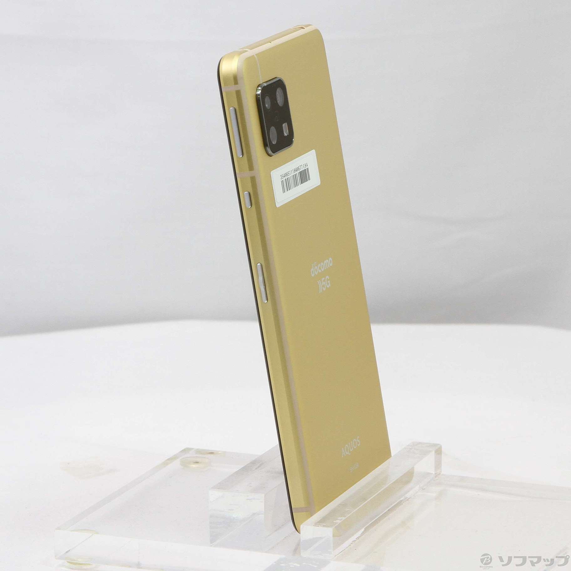 中古】AQUOS sense5G 64GB イエローゴールド SH-53A docomoロック解除