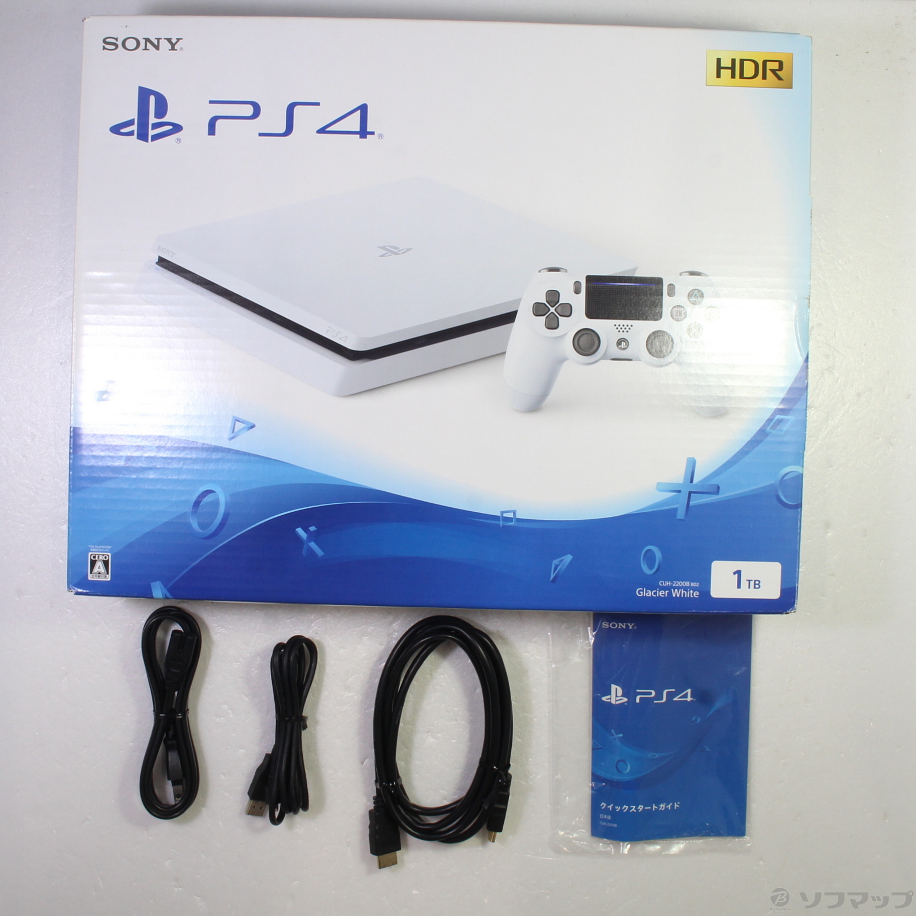 中古】PlayStation 4 グレイシャー・ホワイト 1TB CUH-2200BB02