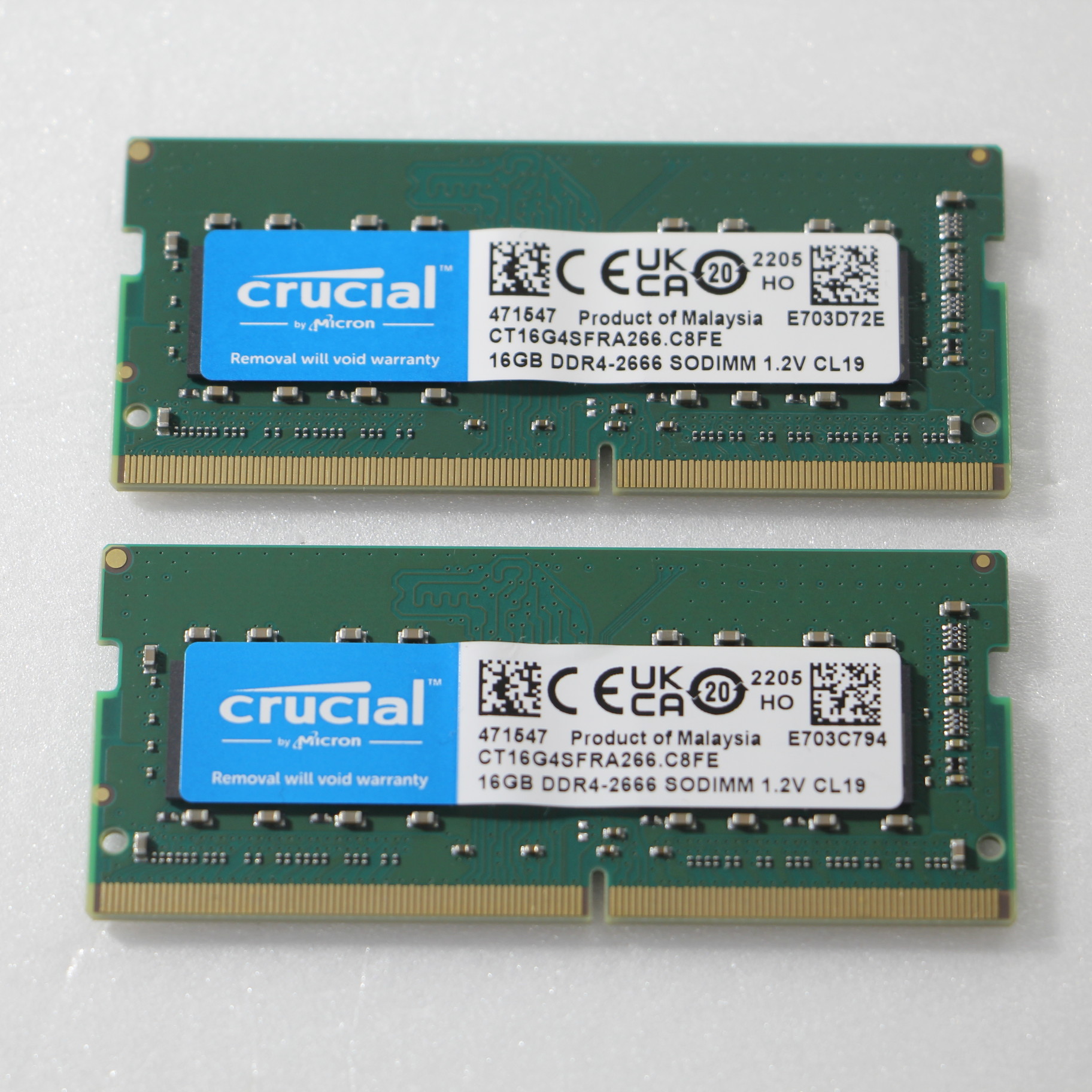 crucial DDR4-2666 16GB×2枚＝32GB