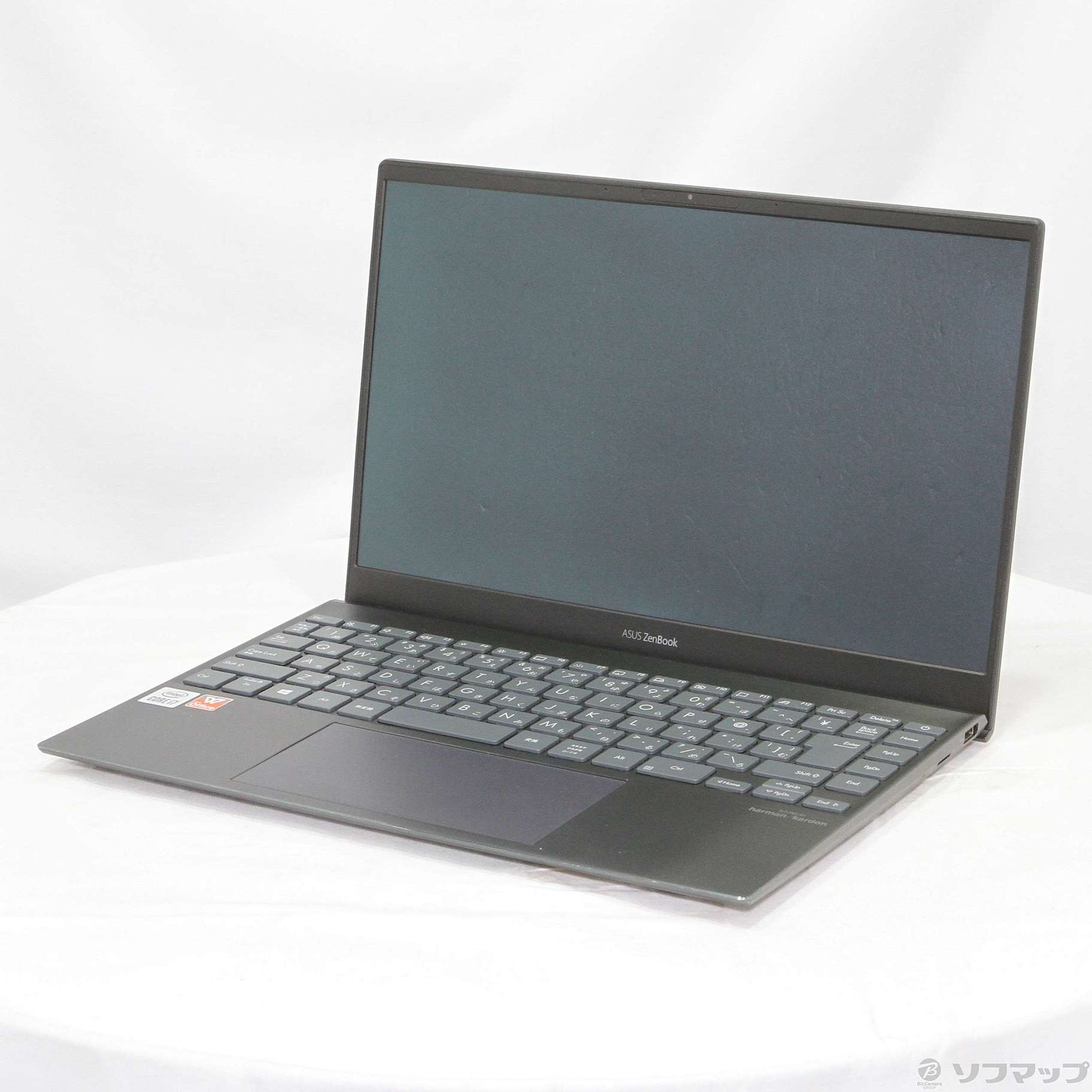 中古美品 ASUS ZenBook13＋Officeソフトつき ASUS、画面占有率95％でCore i7搭載を搭載した13.9型モバイルノートPC