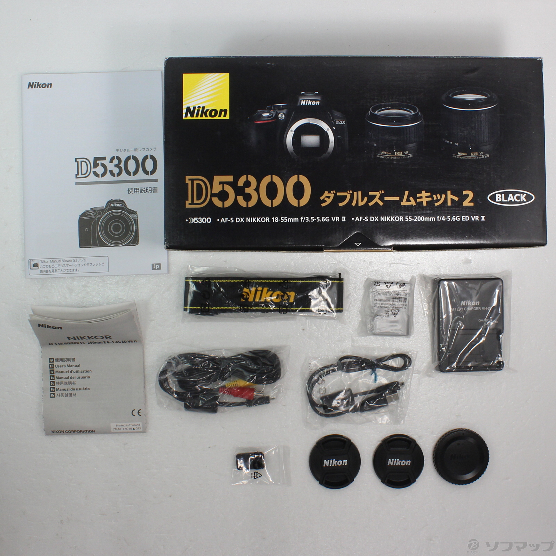 中古】NIKON D5300 ダブルズームキット2 ブラック (2416万画素／SDXC