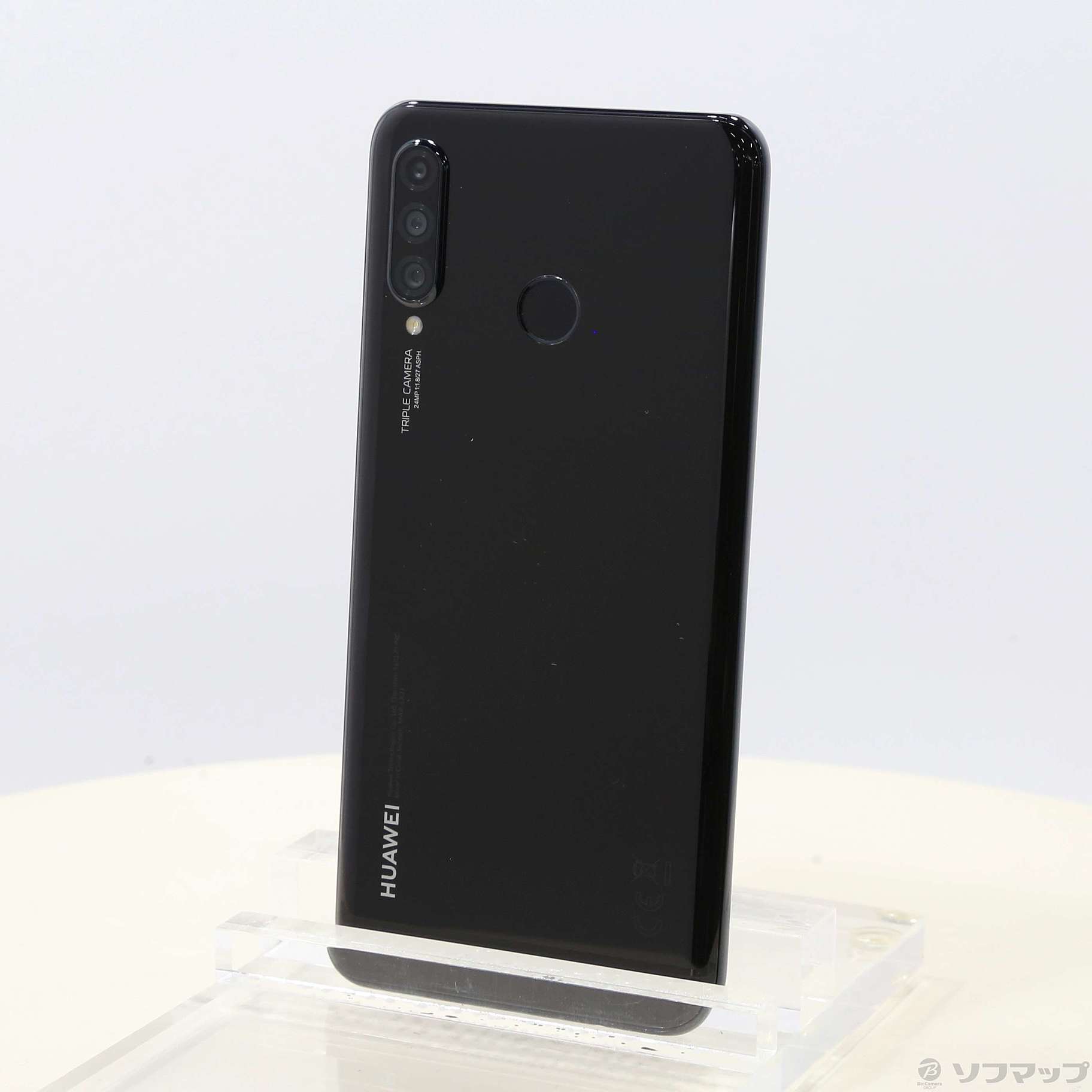 中古】HUAWEI P30 lite 64GB ミッドナイトブラック MAR-LX2J SIMフリー