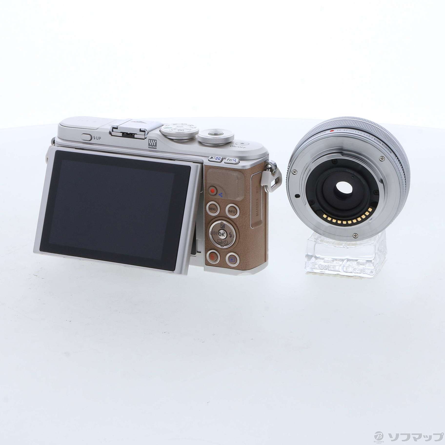 中古】OLYMPUS PEN E-PL9 14-42mm EZレンズキット ブラウン