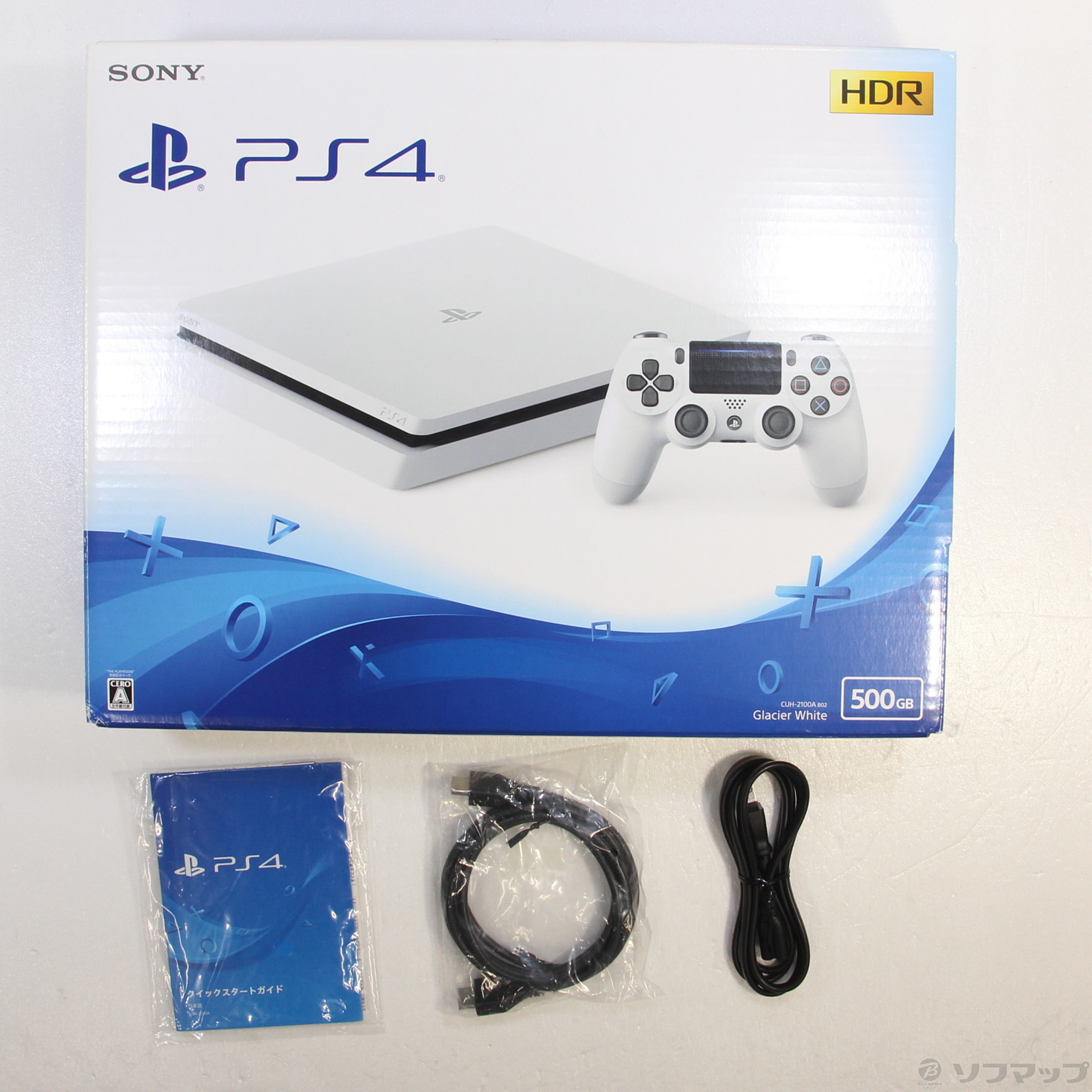 中古】PlayStation 4 グレイシャー・ホワイト 500GB [2133042649215