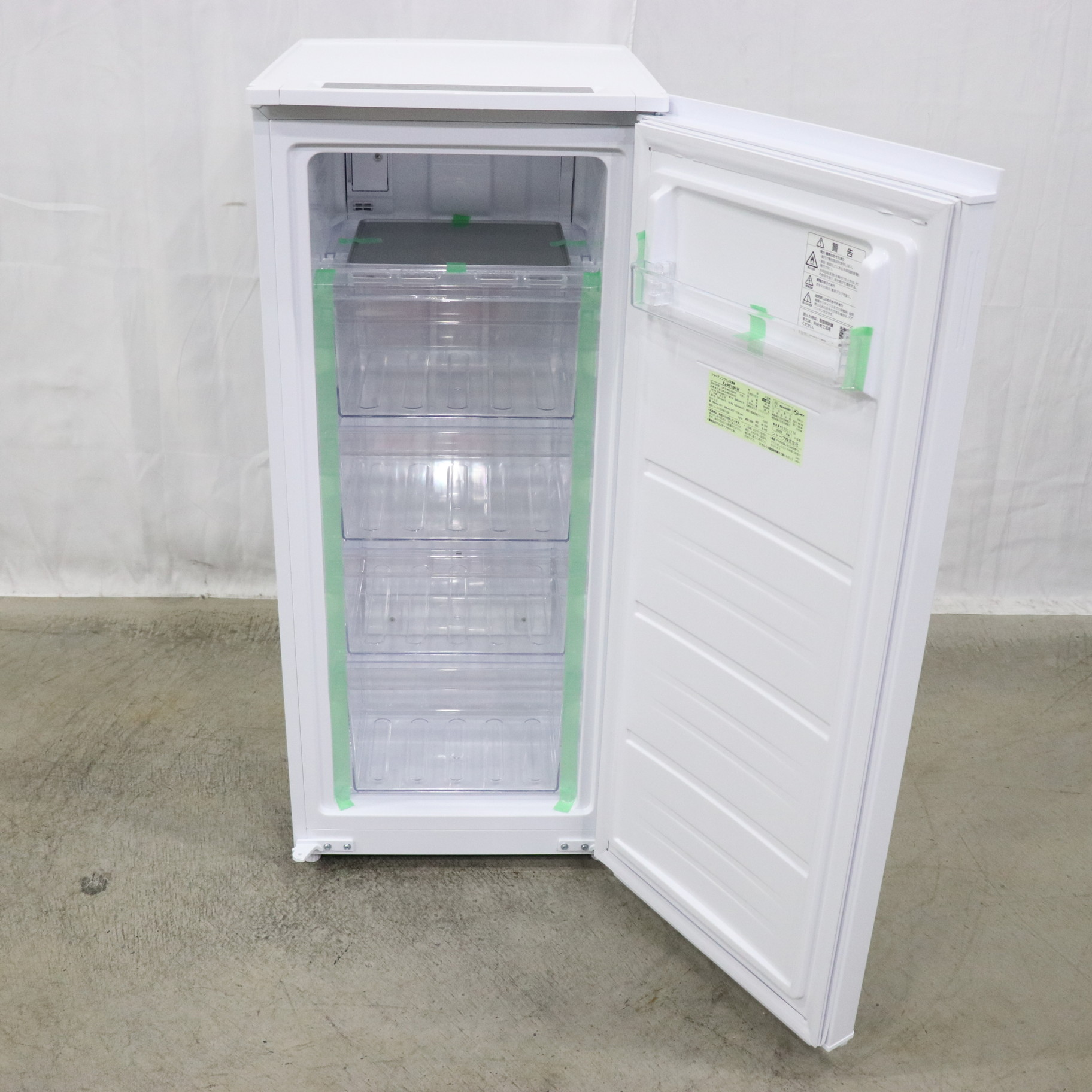 設置＋長期保証】シャープ(SHARP) FJ-HF13H-W(スノーホワイト) 1ドア冷凍庫 つけかえどっちもドアタイプ 126L 冷蔵庫・冷凍庫