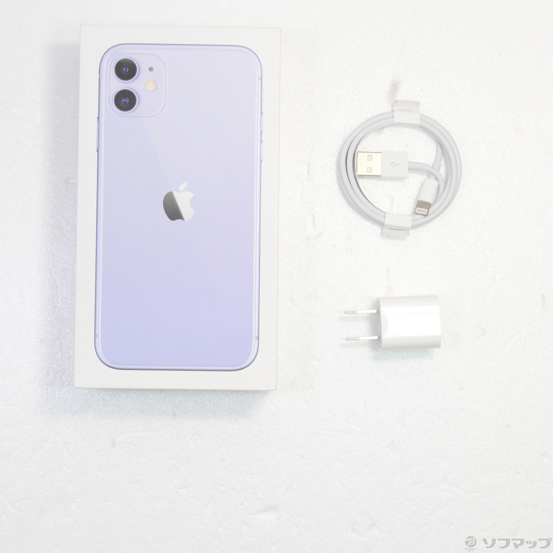 中古】iPhone11 64GB パープル MWLX2J／A SoftBank [2133042722253