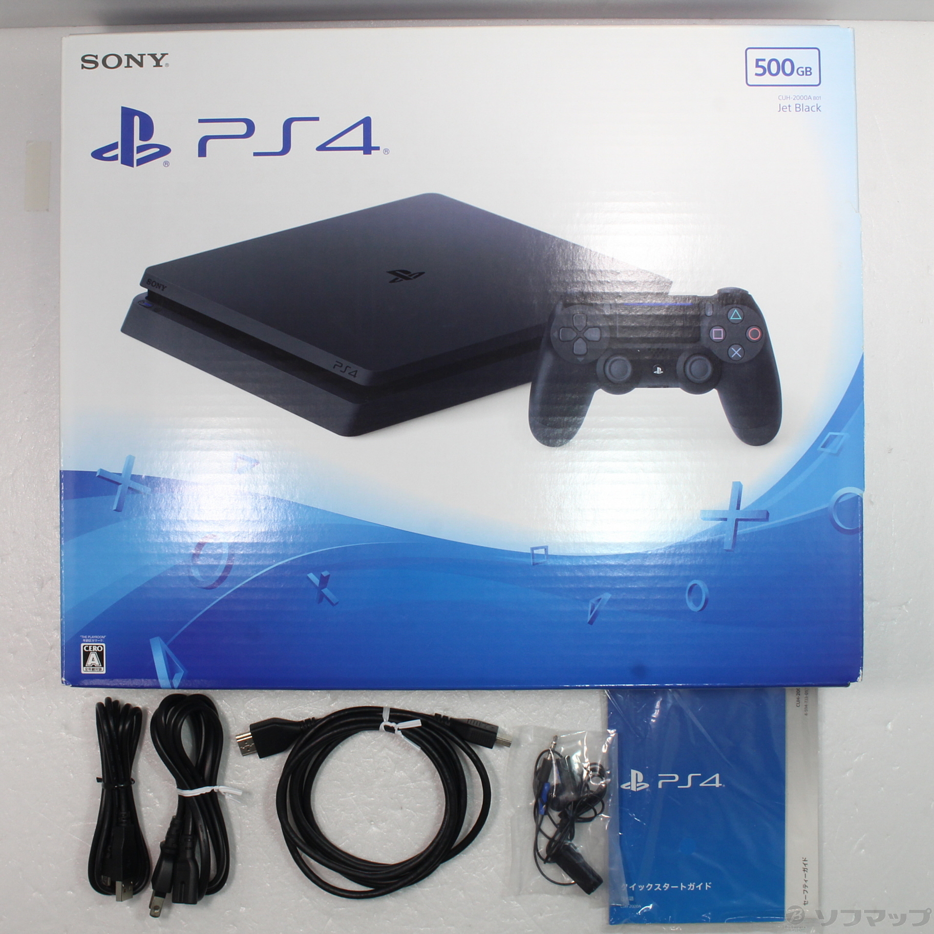 中古】PlayStation 4 ジェットブラック 500GB CUH-2000AB