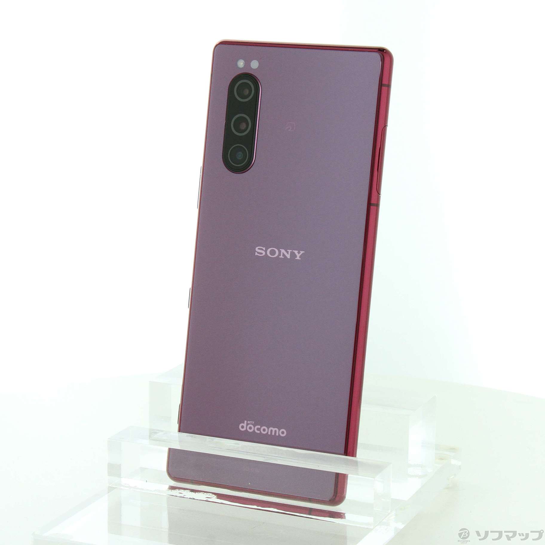 中古品〕 Xperia 5 64GB レッド SO-01M docomoロック解除SIMフリー｜の