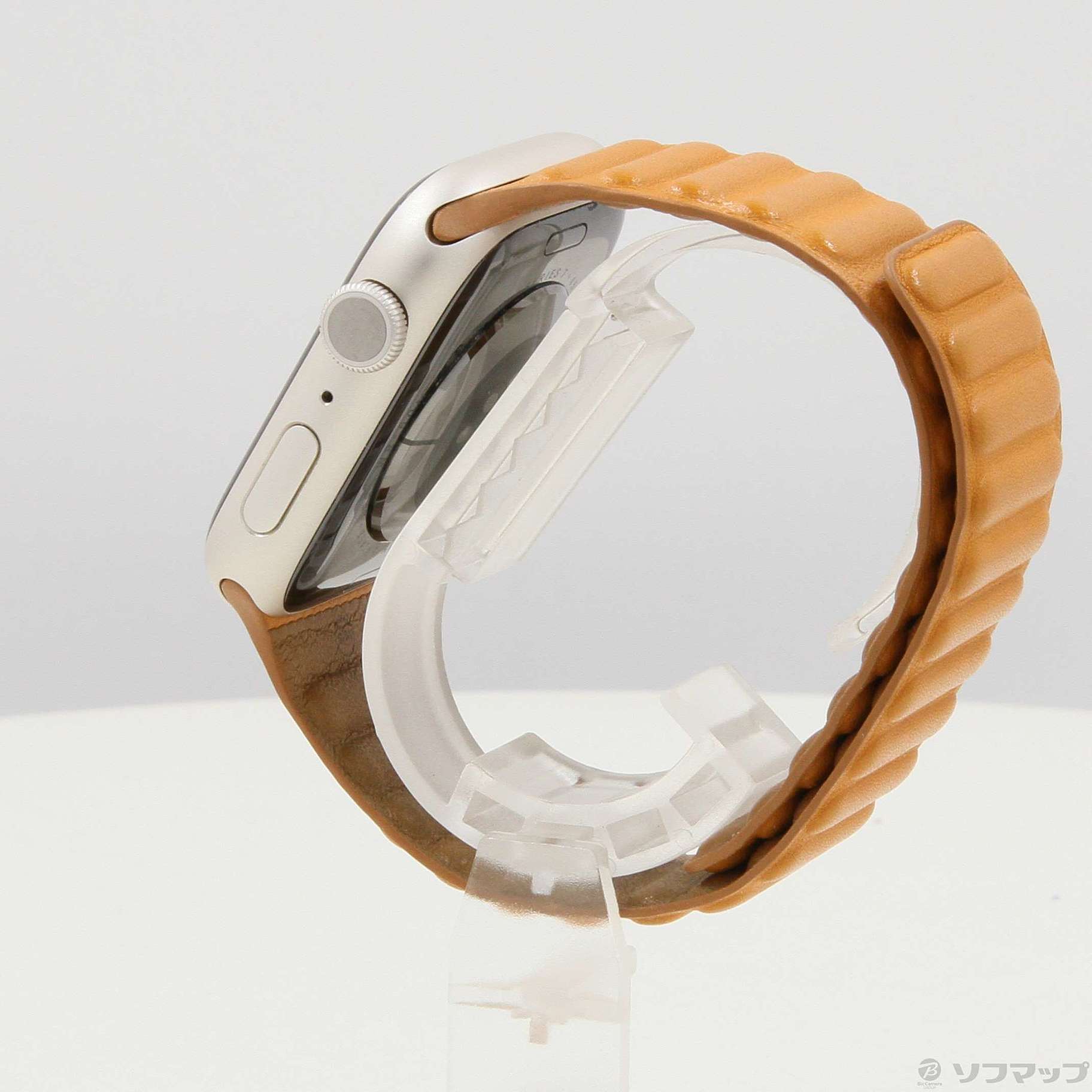 スマートフォン/携帯電話 その他 Apple Watch Series 7 GPS 45mm スターライトアルミニウムケース ゴールデンブラウンレザーリンク