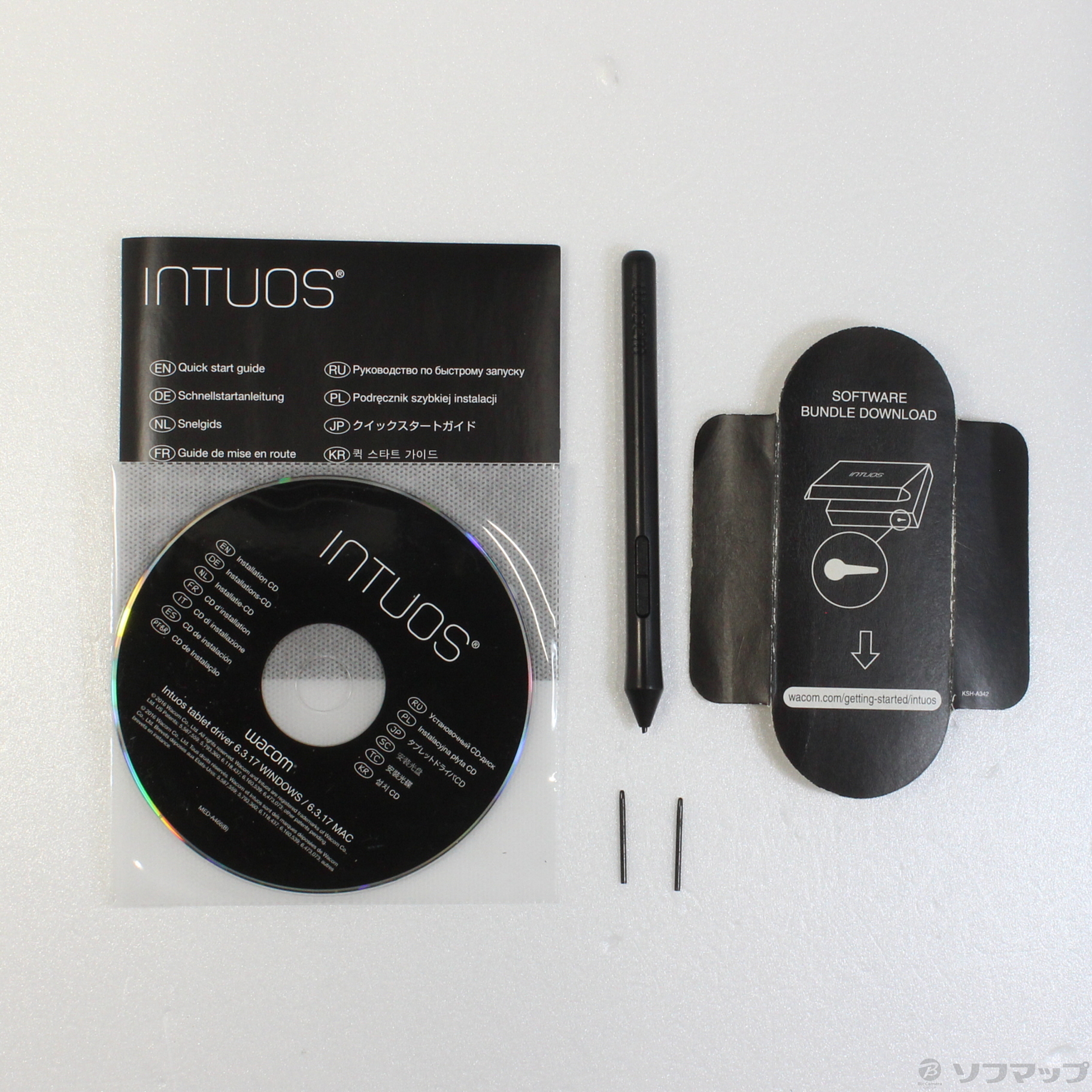 中古】セール対象品 Intuos Draw small CTL-490／B0 [ミントブルー