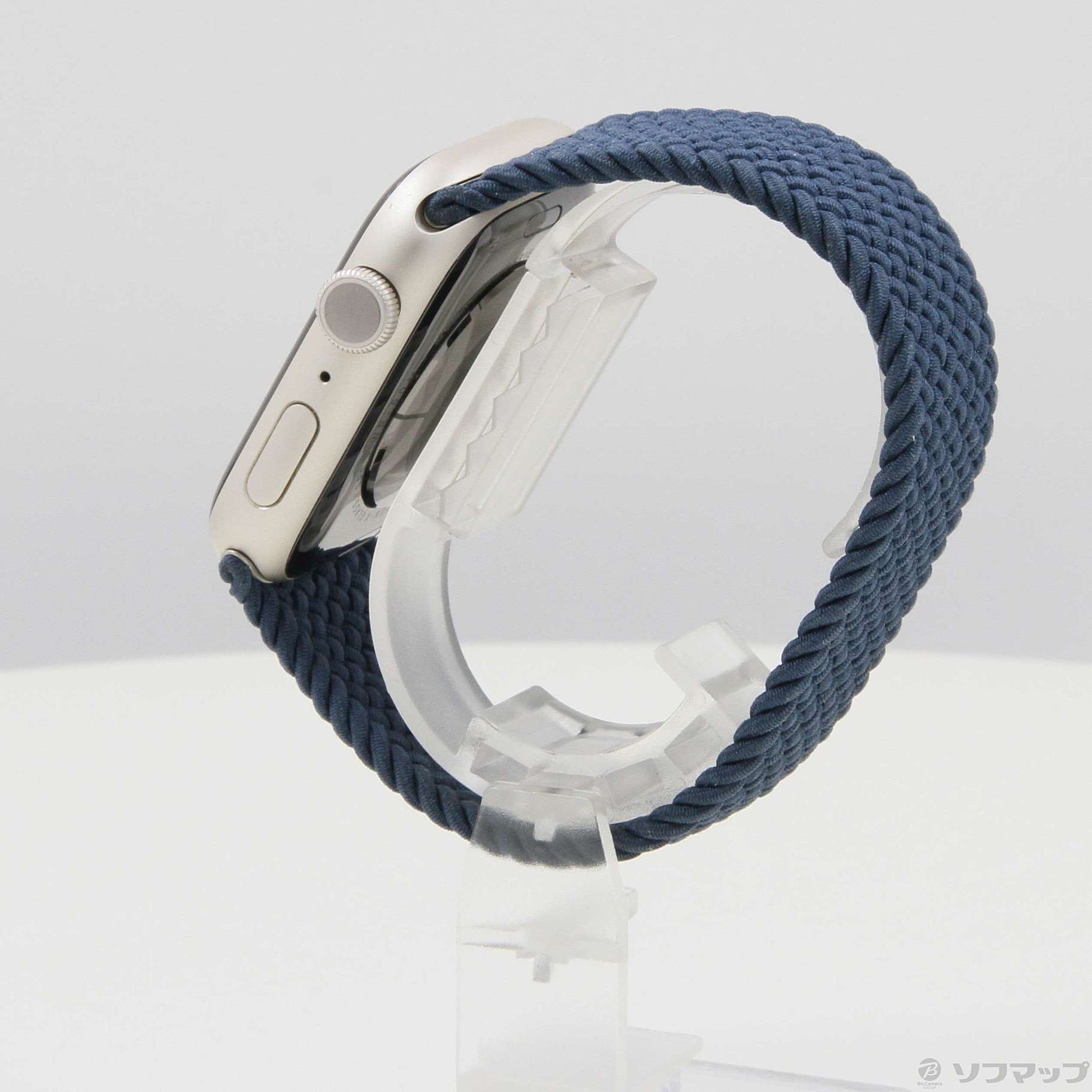 セール対象品 Apple Watch Series 7 GPS 45mm スターライトアルミニウムケース アビスブルーブレイデッドソロループ