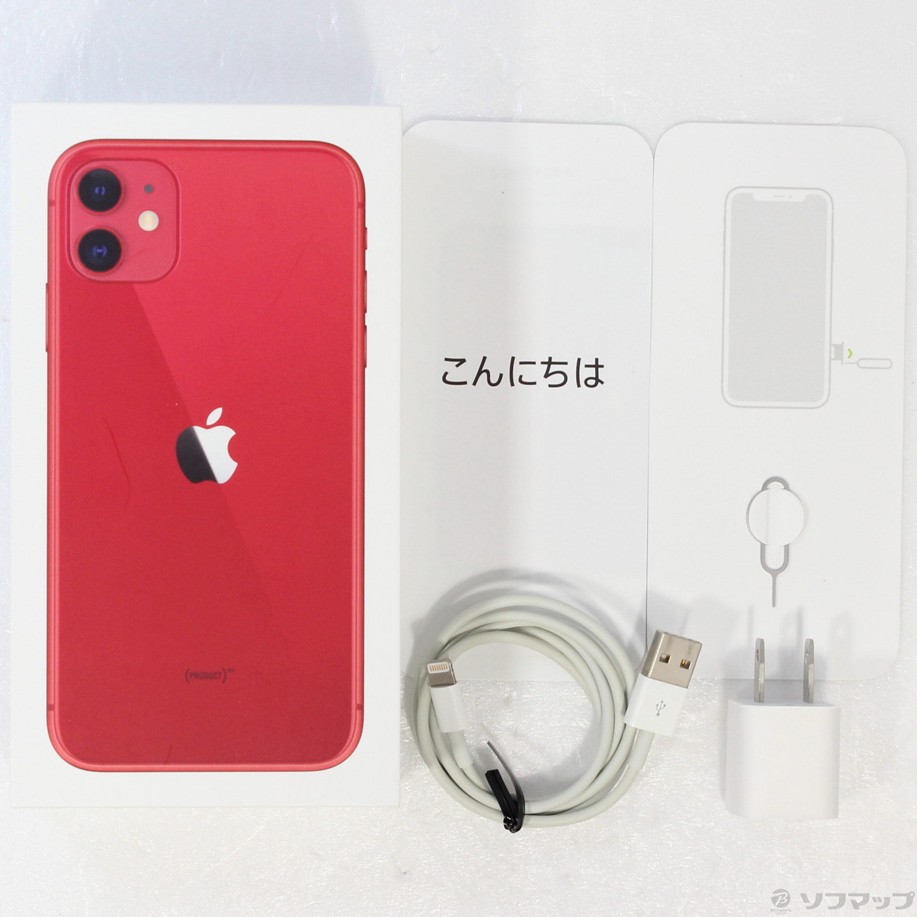 中古】iPhone11 256GB プロダクトレッド MWM92J／A SIMフリー