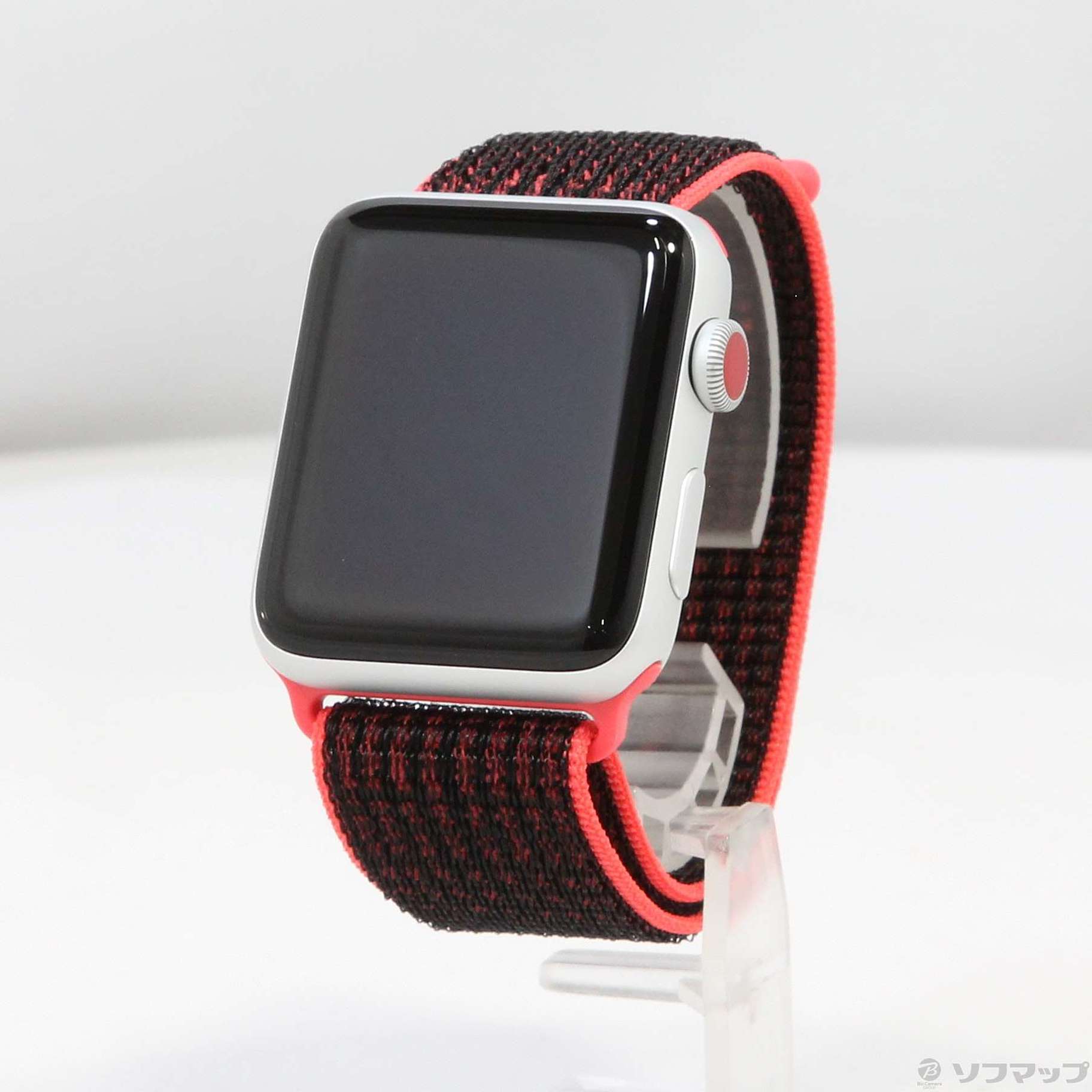 Apple Watch Series 3 Nike+ GPS + Cellular 42mm シルバーアルミニウムケース  ブライトクリムゾン／ブラックNikeスポーツループ