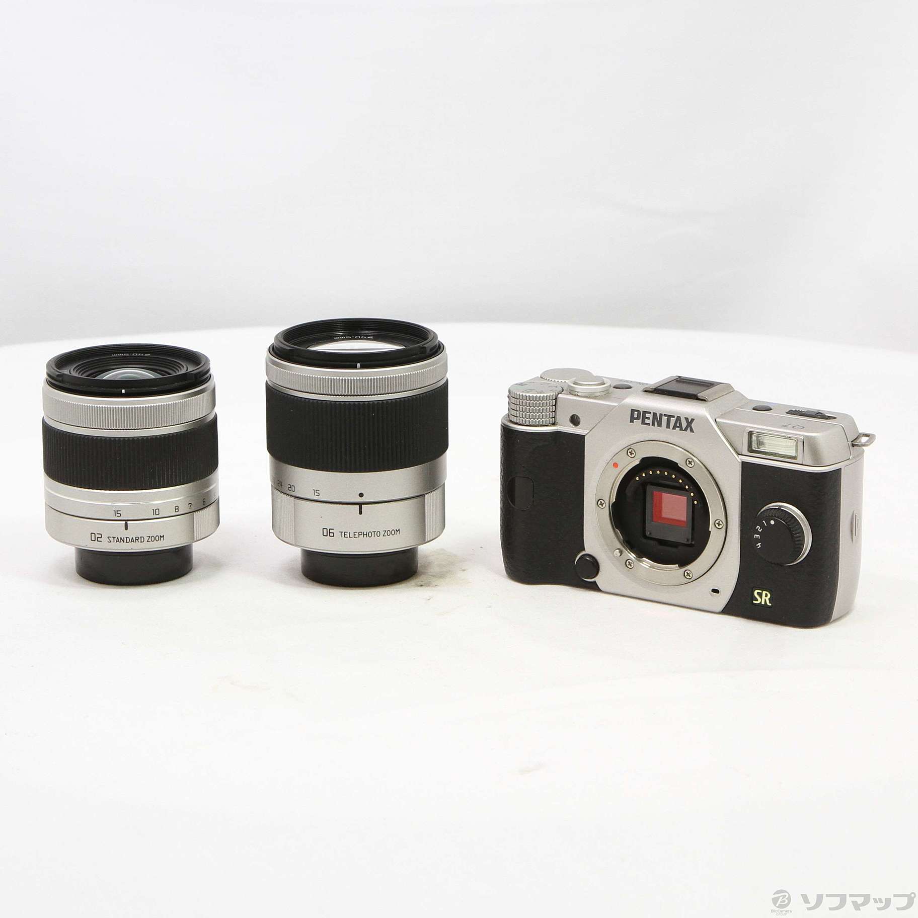 中古】PENTAX Q7 ダブルズームキット シルバー [2133043433189