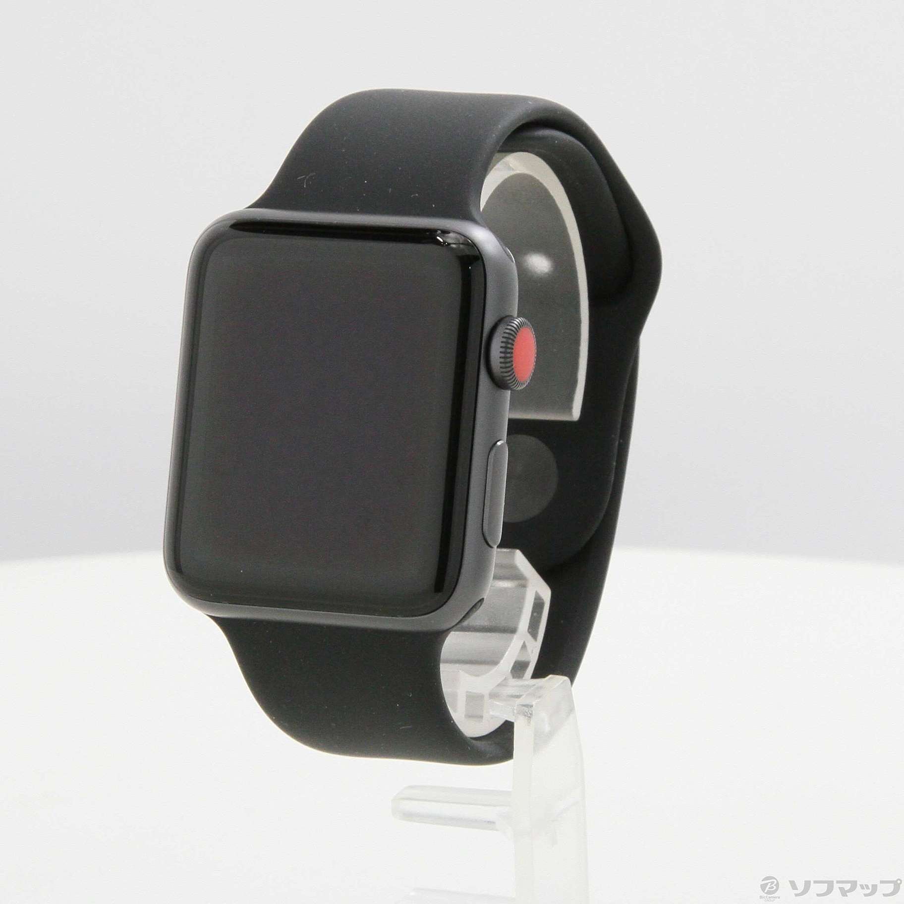 Apple Watch Series 3 GPS + Cellular 42mm スペースグレイアルミニウムケース ブラックスポーツバンド