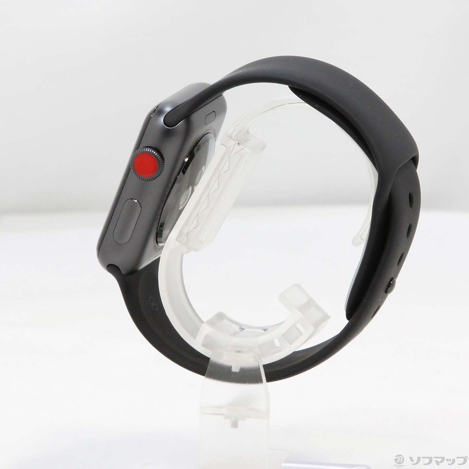 Apple Watch Series 3 GPS + Cellular 42mm スペースグレイアルミニウムケース ブラックスポーツバンド