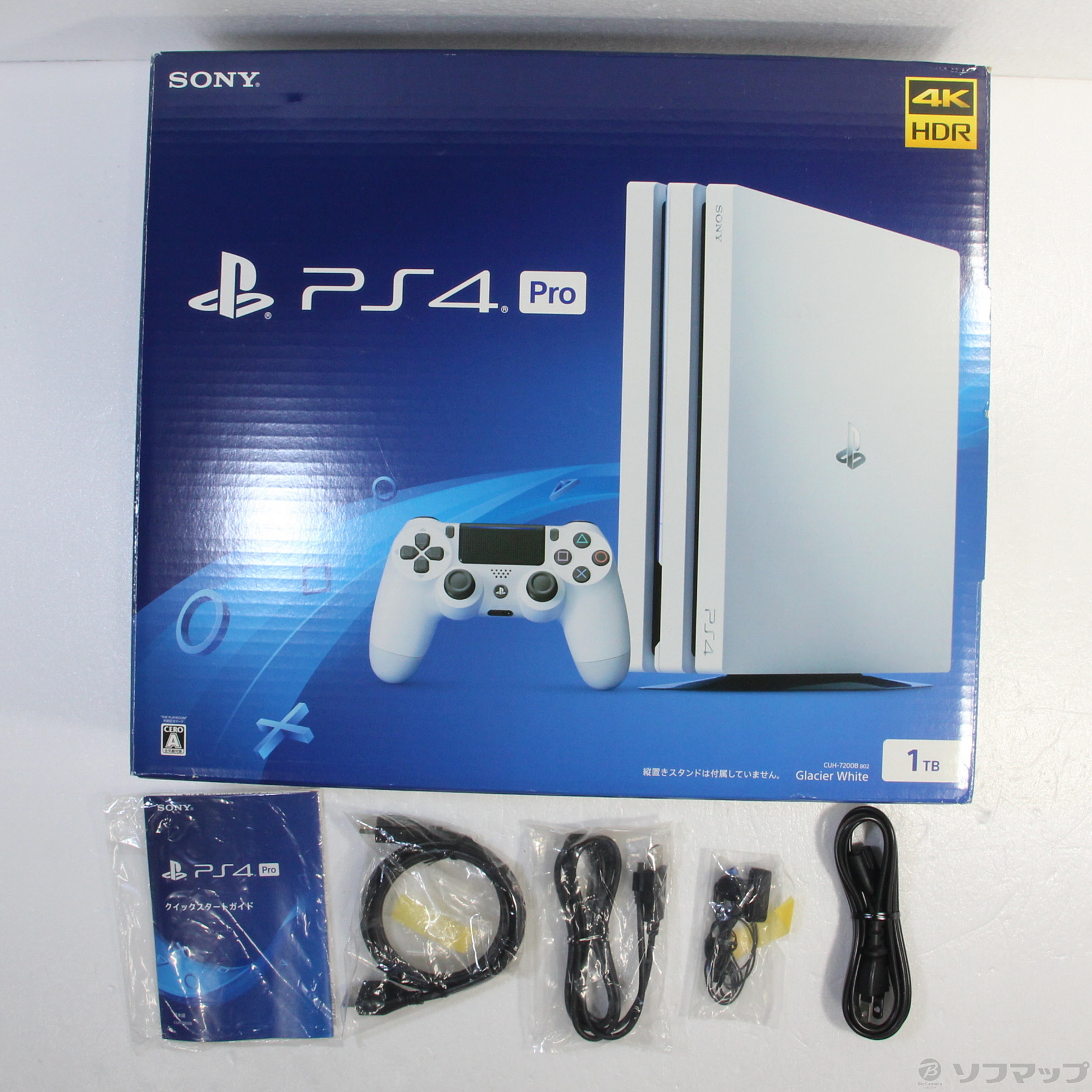 中古】PlayStation 4 Pro グレイシャー・ホワイト 1TB CUH-7200BB02