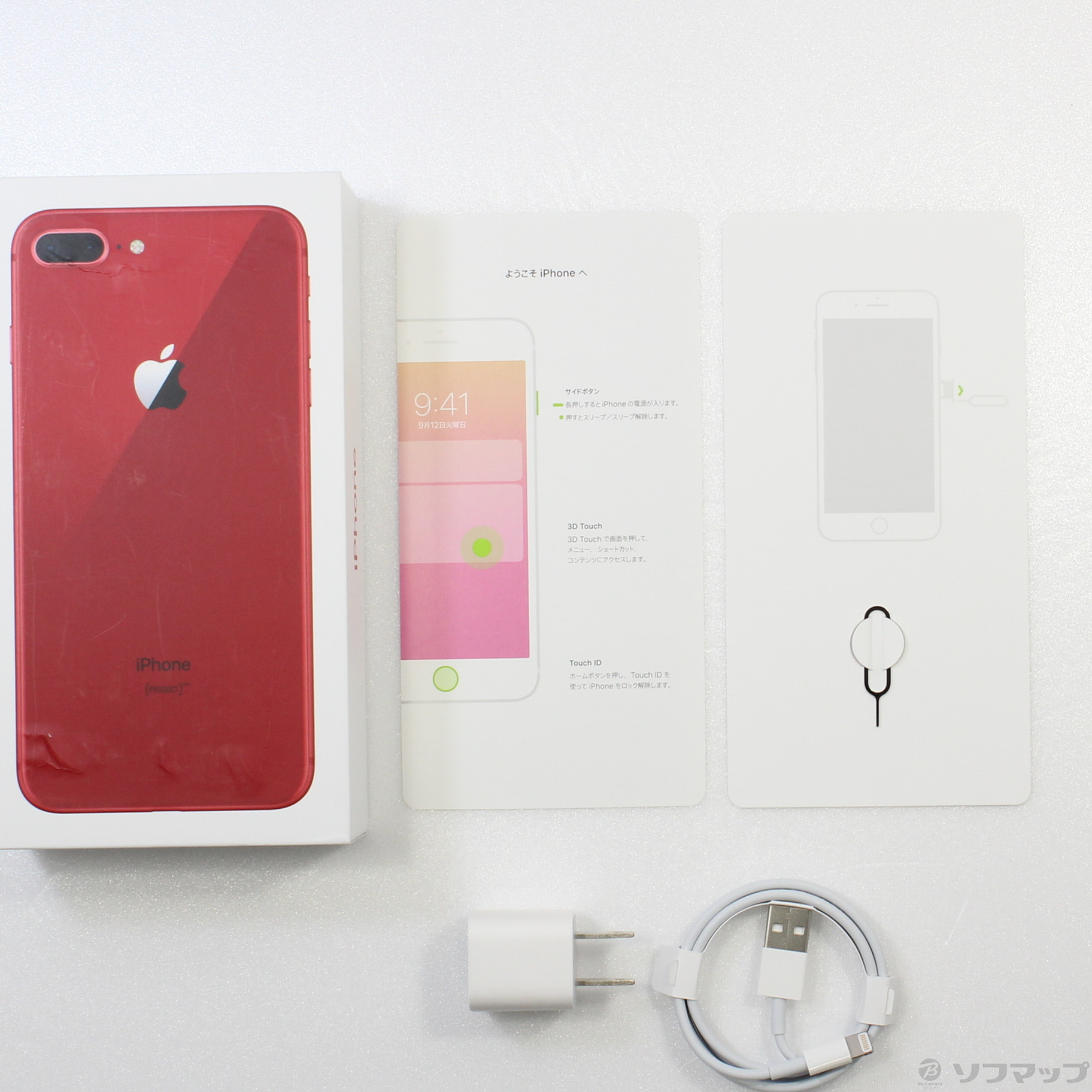中古】iPhone8 Plus 256GB プロダクトレッド MRTM2J／A SIMフリー