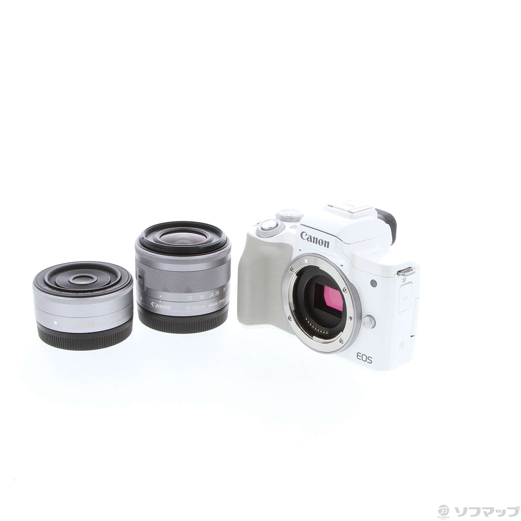 中古】EOS Kiss M (ホワイト)ダブルレンズキット [2133043564548