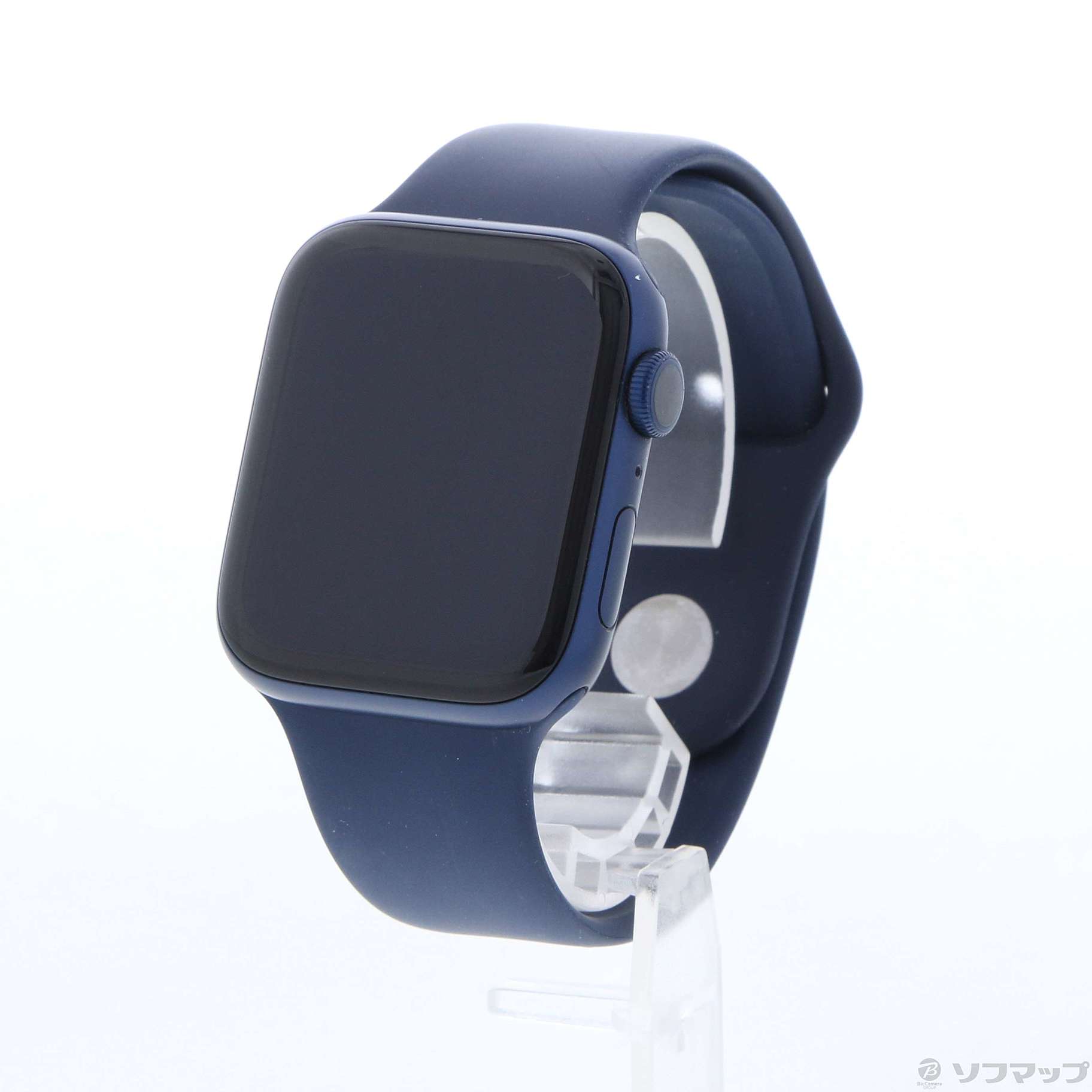 Apple Watch Series6 44mm GPS ブルー アルミニウムディープネイビーのソロループ