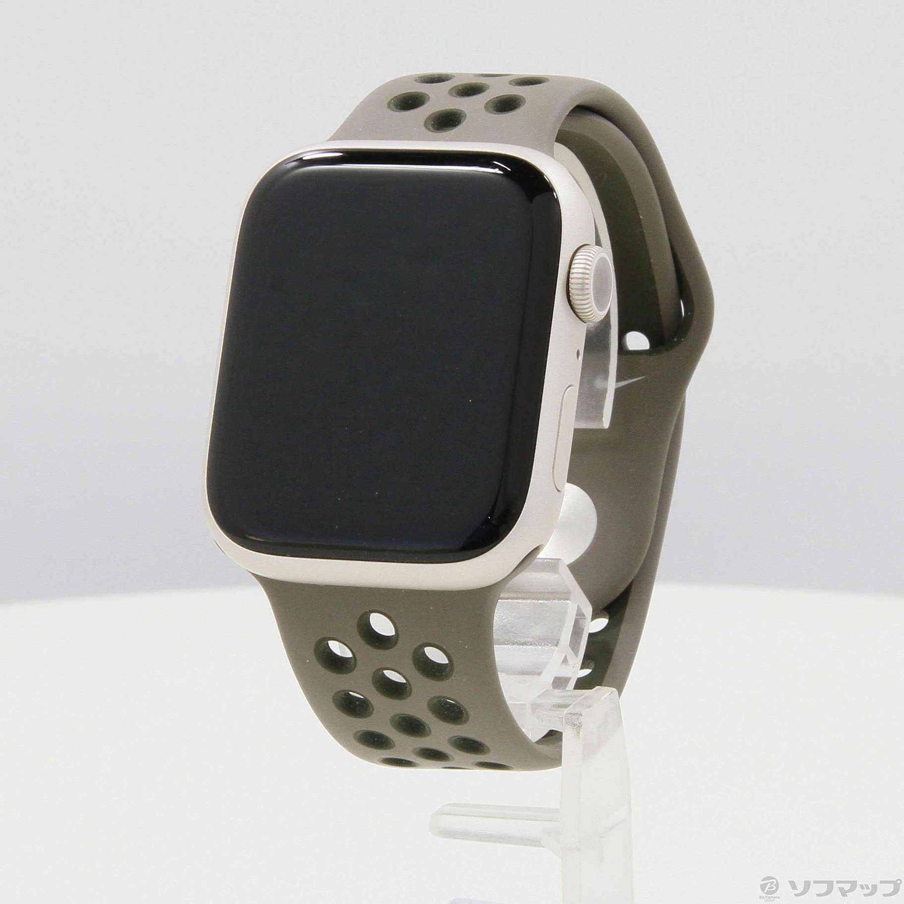 Apple Watch Series 7 GPS 45mm スターライトアルミニウムケース オリーブグレー／カーゴカーキNikeスポーツバンド