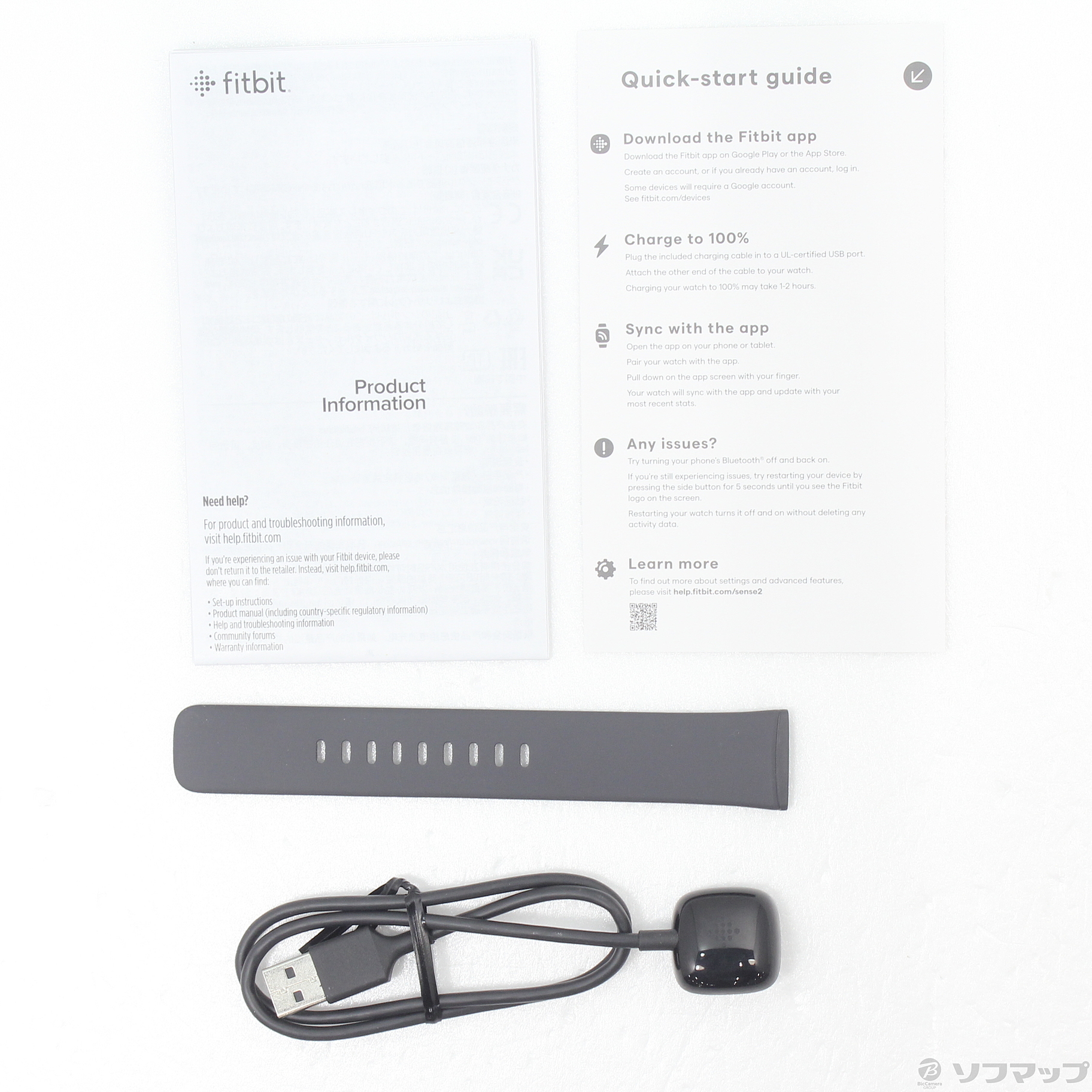 中古】Fitbit Sense 2 FB521BKGB-FRCJK シャドーグレー／グラファイト