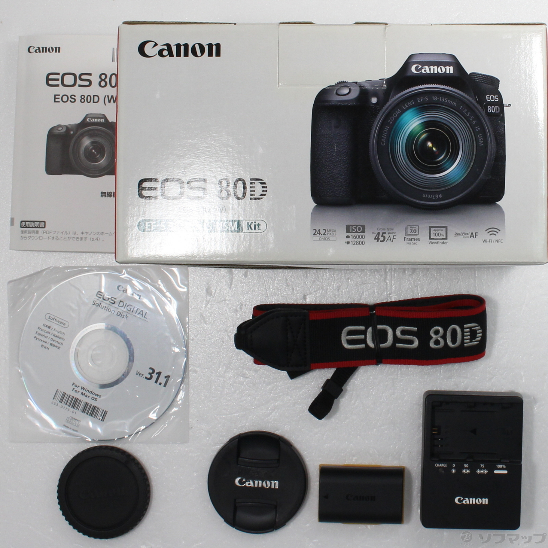 中古】EOS 80D EF-S18-135 IS USM レンズキット [2133044167526