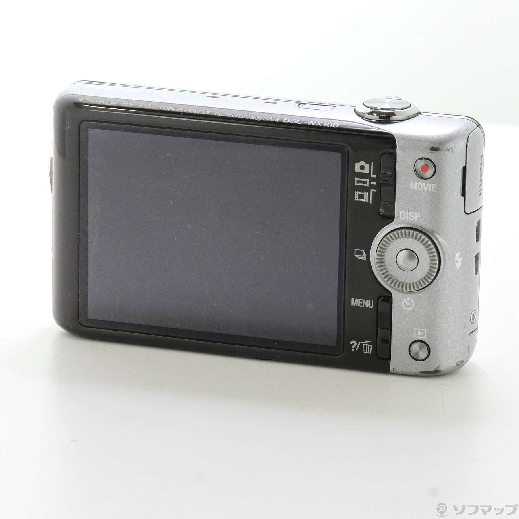 中古】DSC-WX100 S (1820万画素／10倍／シルバー／MS Duo／SDXC 