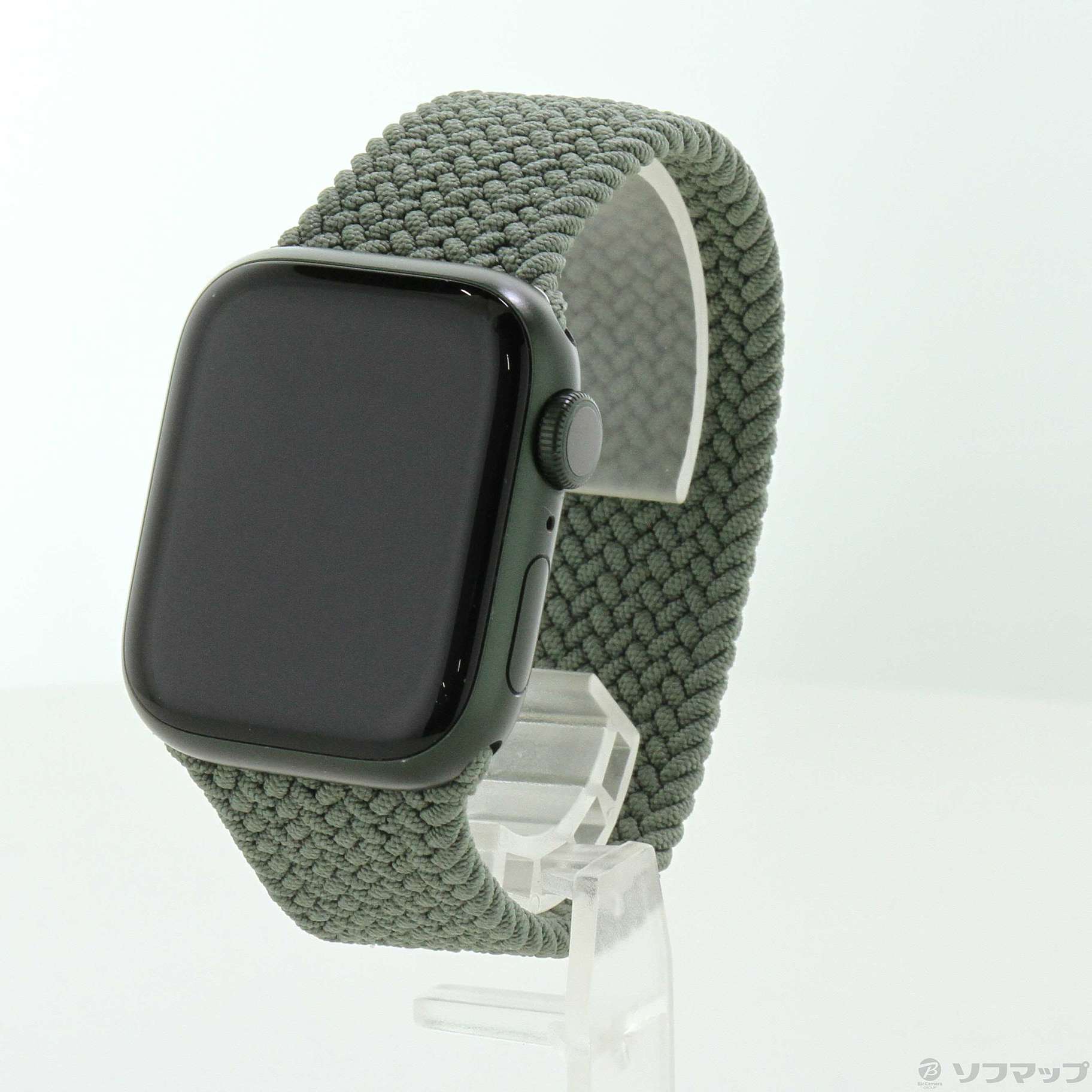 Apple Watch Series 7 GPS 41mm グリーンアルミニウムケース インバネスグリーンブレイデッドソロループ