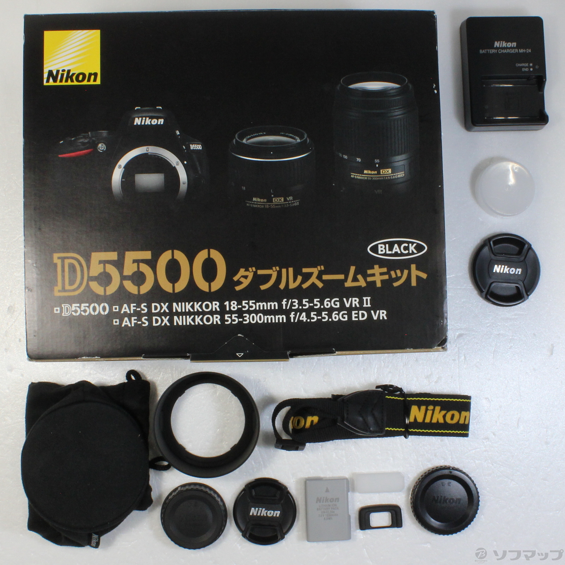 中古】NIKON D5500 ダブルズームキット ブラック [2133044215302