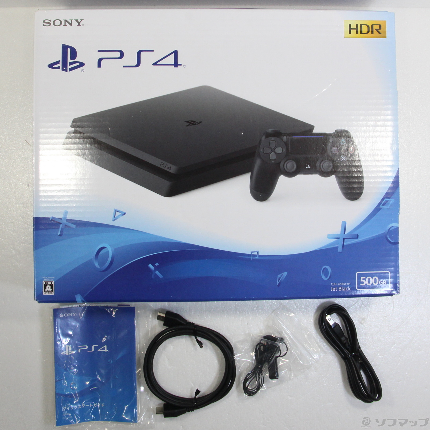 中古品〕 PlayStation 4 ジェット・ブラック 500GB CUH-2200AB01｜の ...