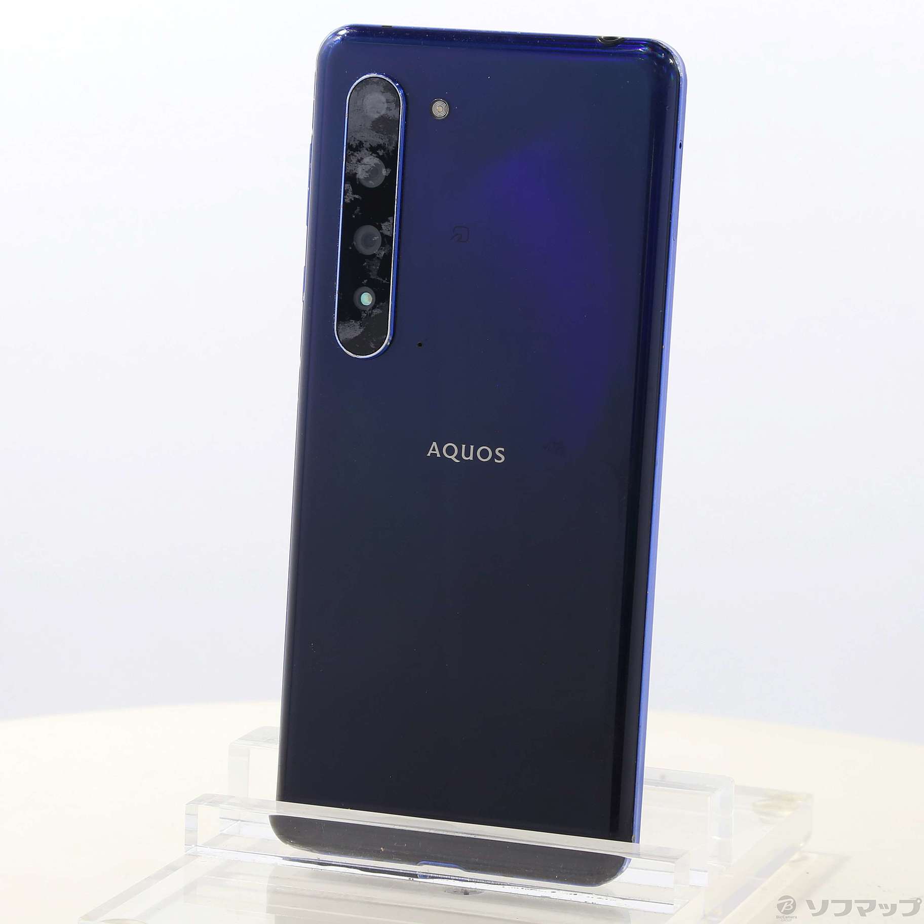 中古】AQUOS R5G 256GB アースブルー 908SH SoftBankロック解除SIM