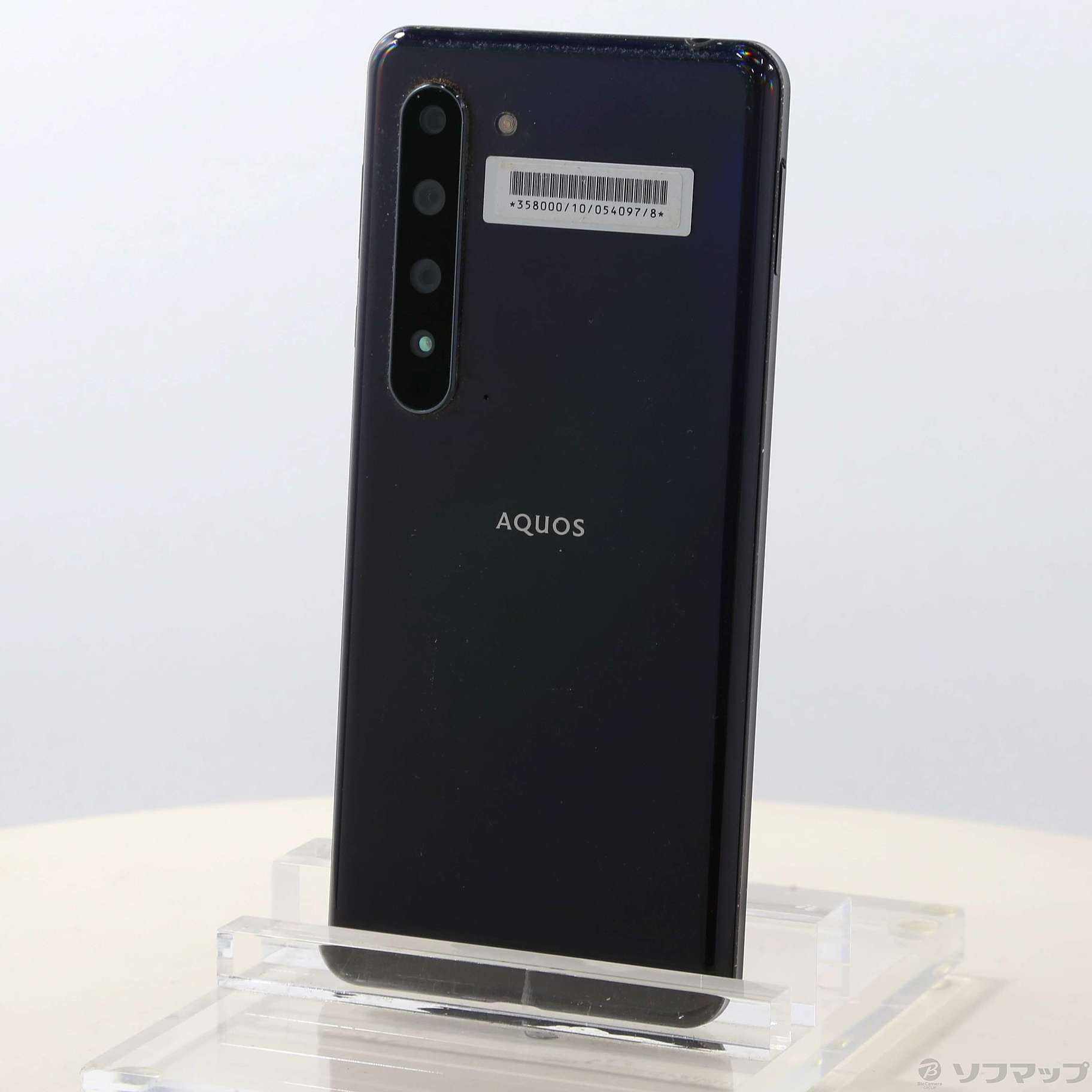 中古】AQUOS R5G 256GB ブラックレイ 908SH SoftBankロック解除SIM